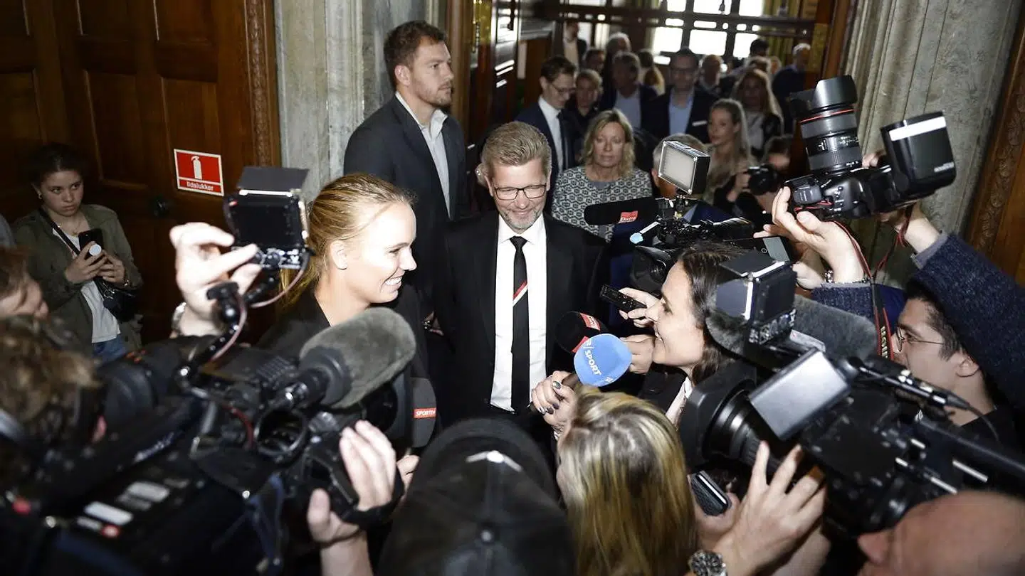 Et hav af pressefolk var mødt op for at få en kommentar fra den danske tennisstjerne på Københavns Rådhus