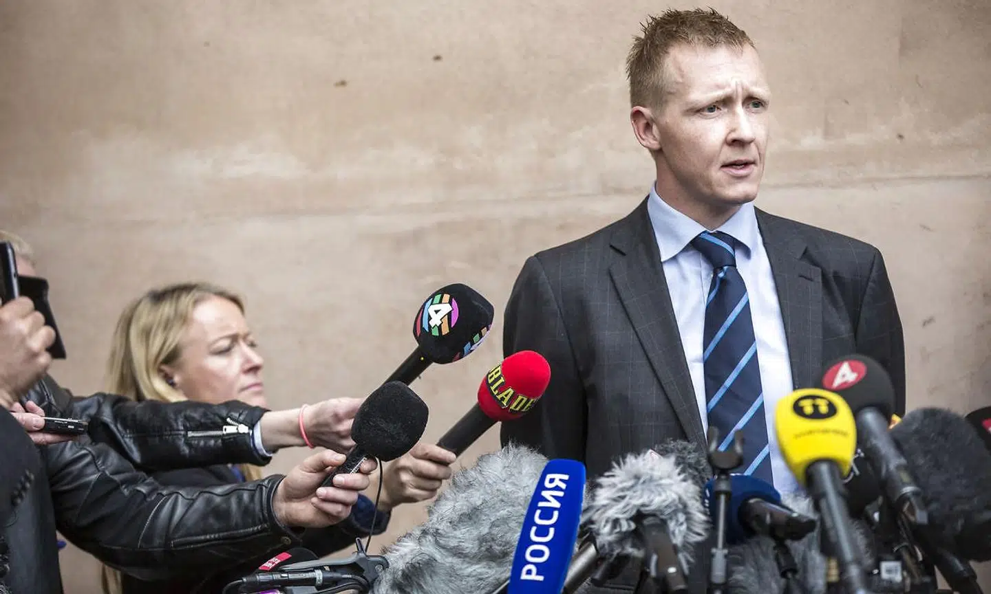 Anklager Jakob Buch-Jepsen efter domsafsigelse i ubådssagen mod Peter Madsen i Københavns byret onsdag d. 25. april 2018.