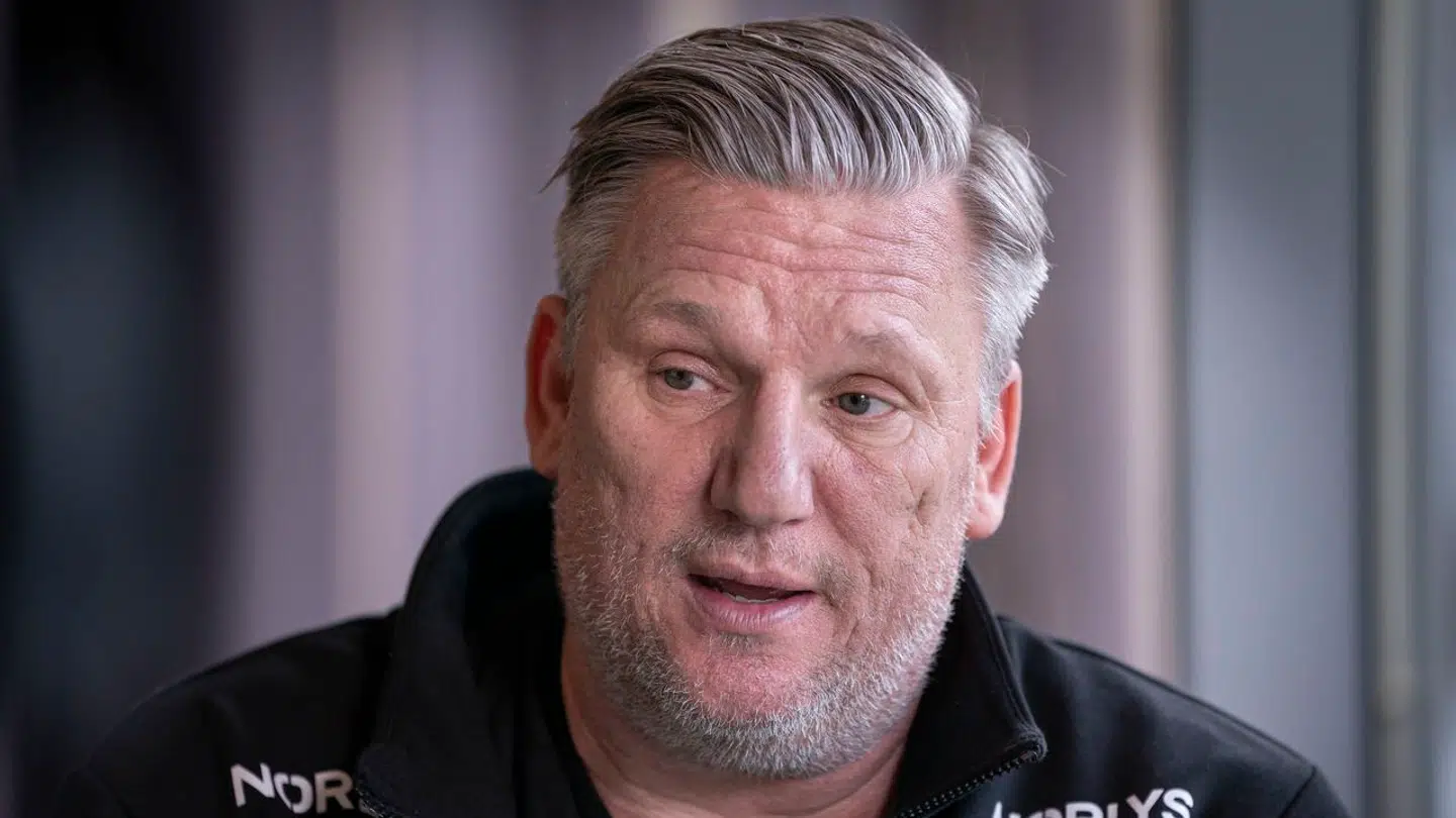 Landstræner Nikolaj Jacobsen under pressemøde med danskerne på spillerhotellet, lørdag den 28. januar 2023. (Foto: Liselotte Sabroe/Ritzau Scanpix)