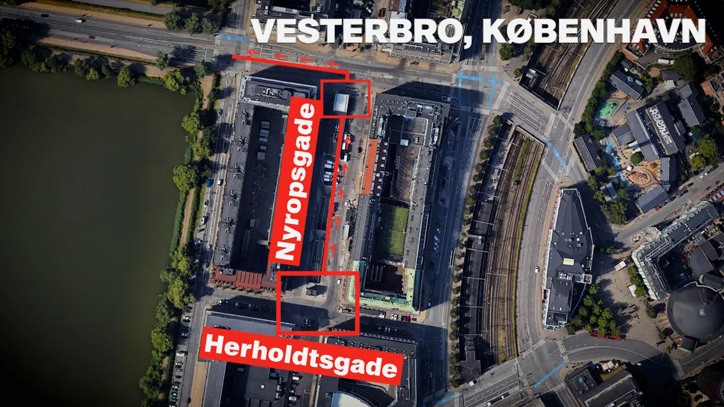 Her ses den rute, som gerningsmanden flygtede ad.