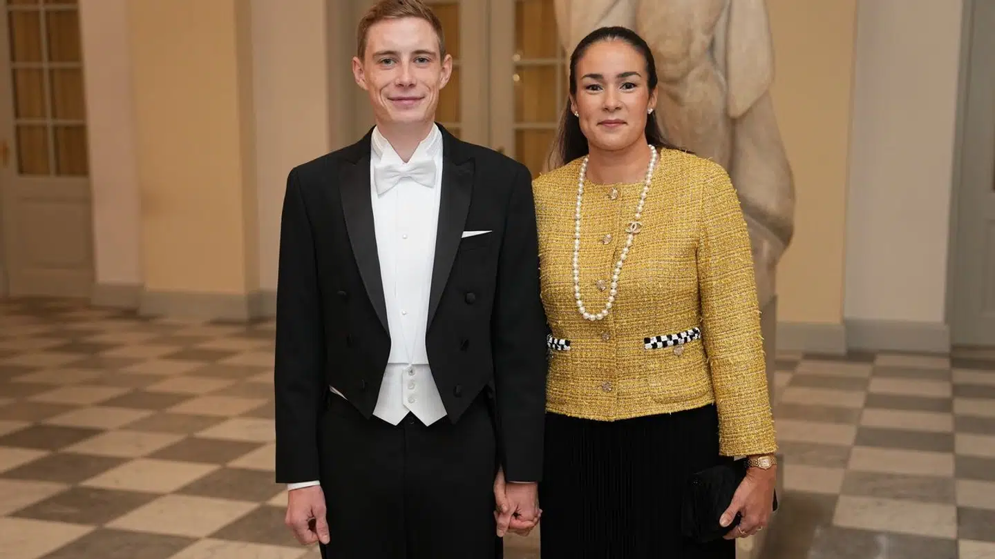 Parret var flot klædt på til Gallataffel på Christiansborg.