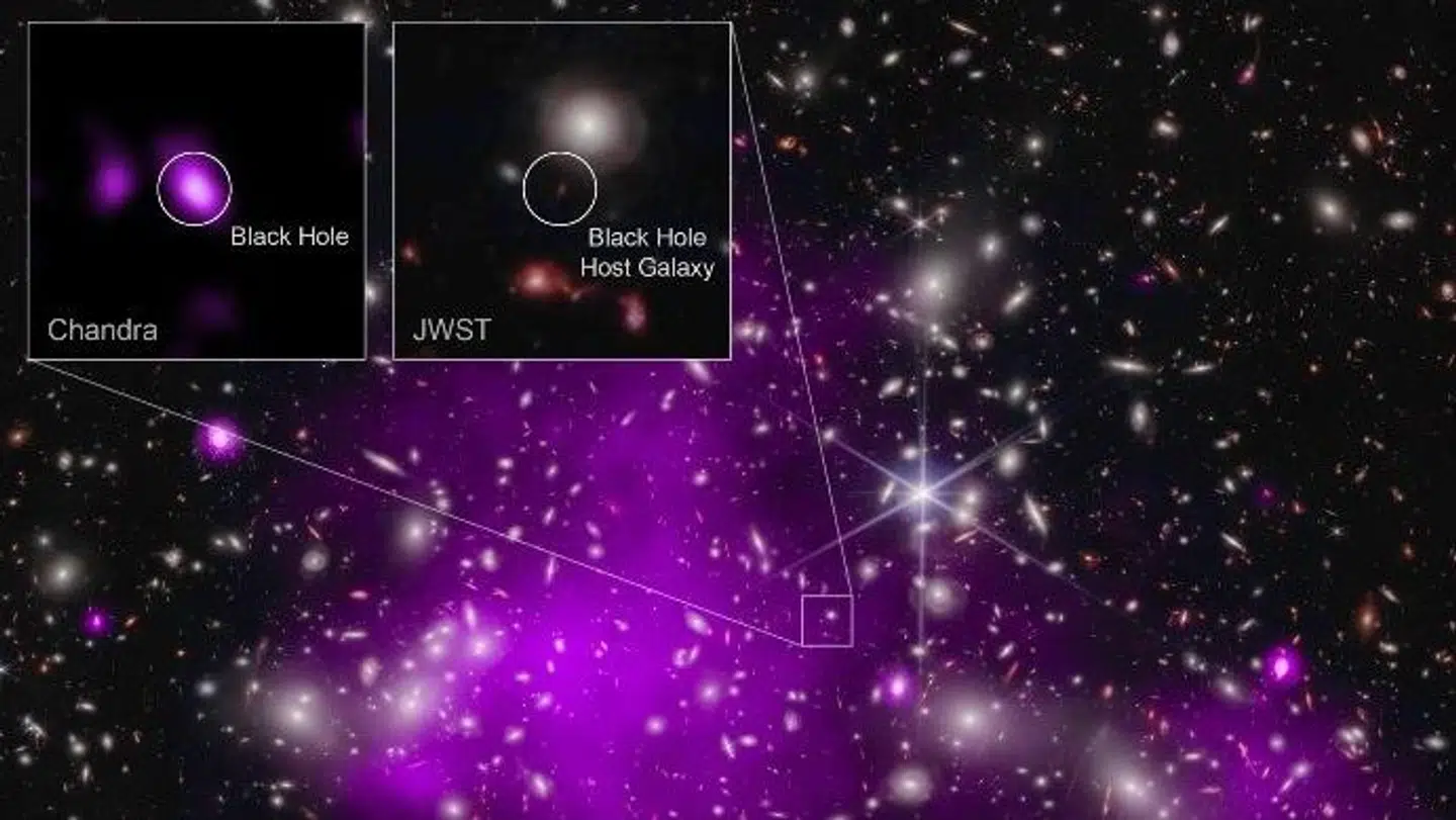 Nasa offentliggjorde mandag dette billede af det nyopdagede meget gamle sorte hul.