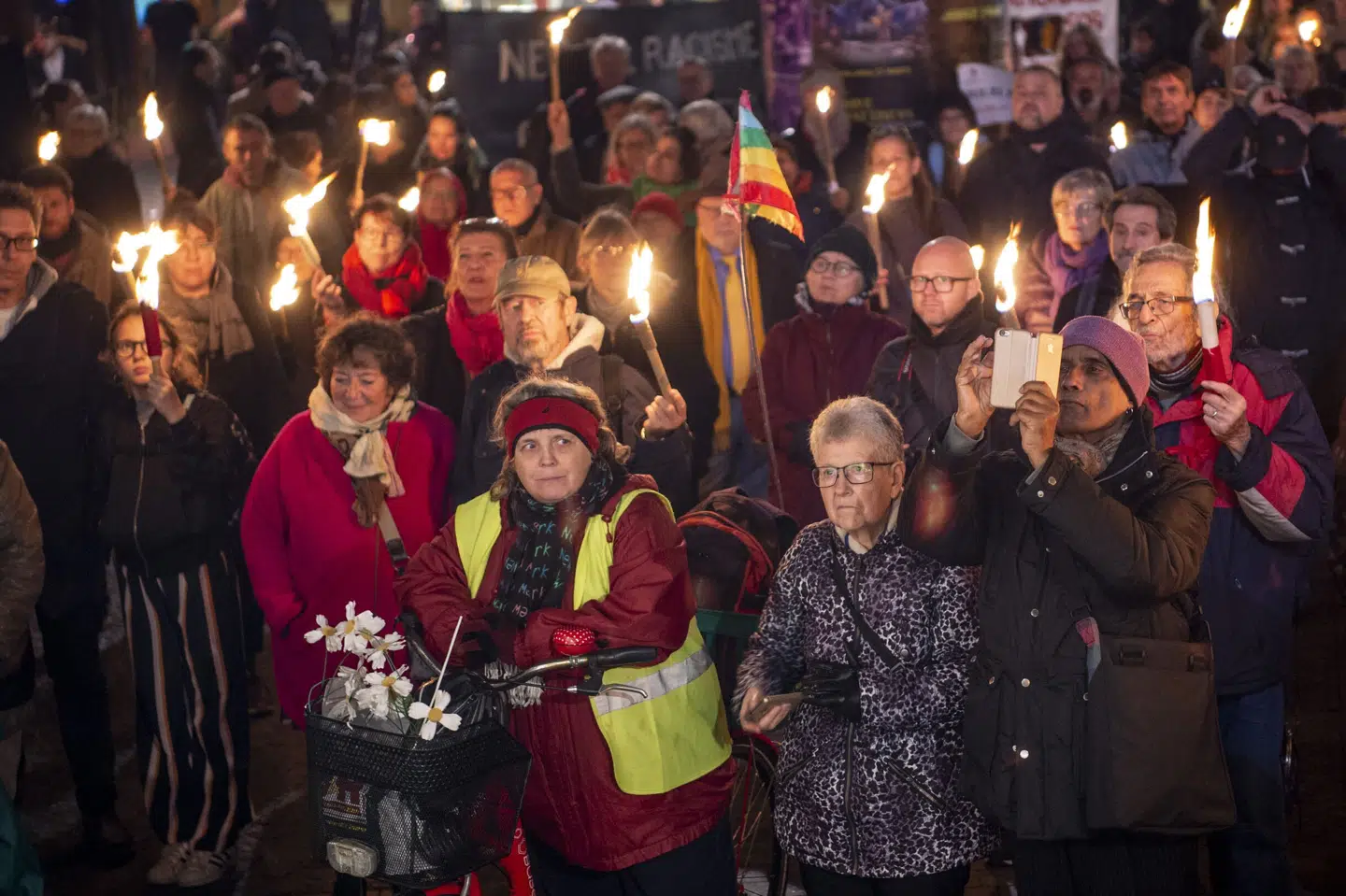 Dette billede er taget ved 80-året for Krystalnatten, som blev markeret på Kultorvet i København i 2018. (Arkivfoto).