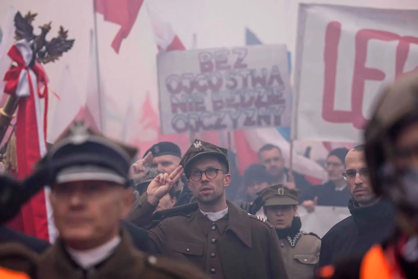 Lørdag den 11. november har Polen nationaldag. I år vil de højrenationale marchere under sloganet »Polen er endnu ikke tabt«. Billedet her er fra sidste års march.