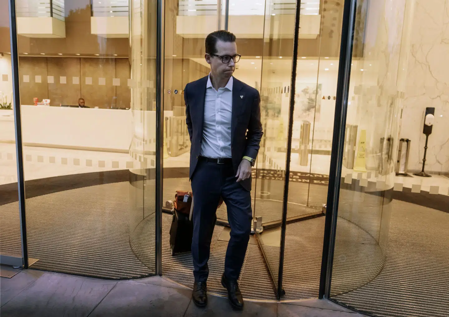 Jacob Aarup-Andersen på vej mod lufthaven efter et hektisk døgn i London.