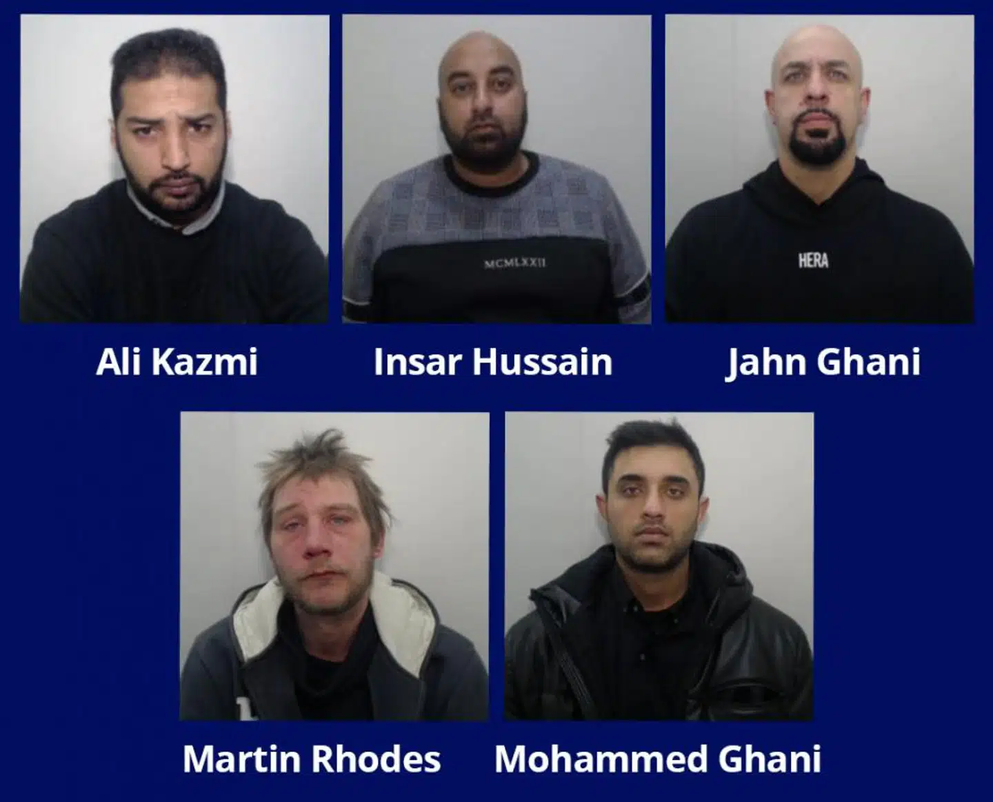 Disse fem medlemmer af groomingnetværket i Rochdale blev dømt til sammenlagt 70 års fængsel i sidste uge.