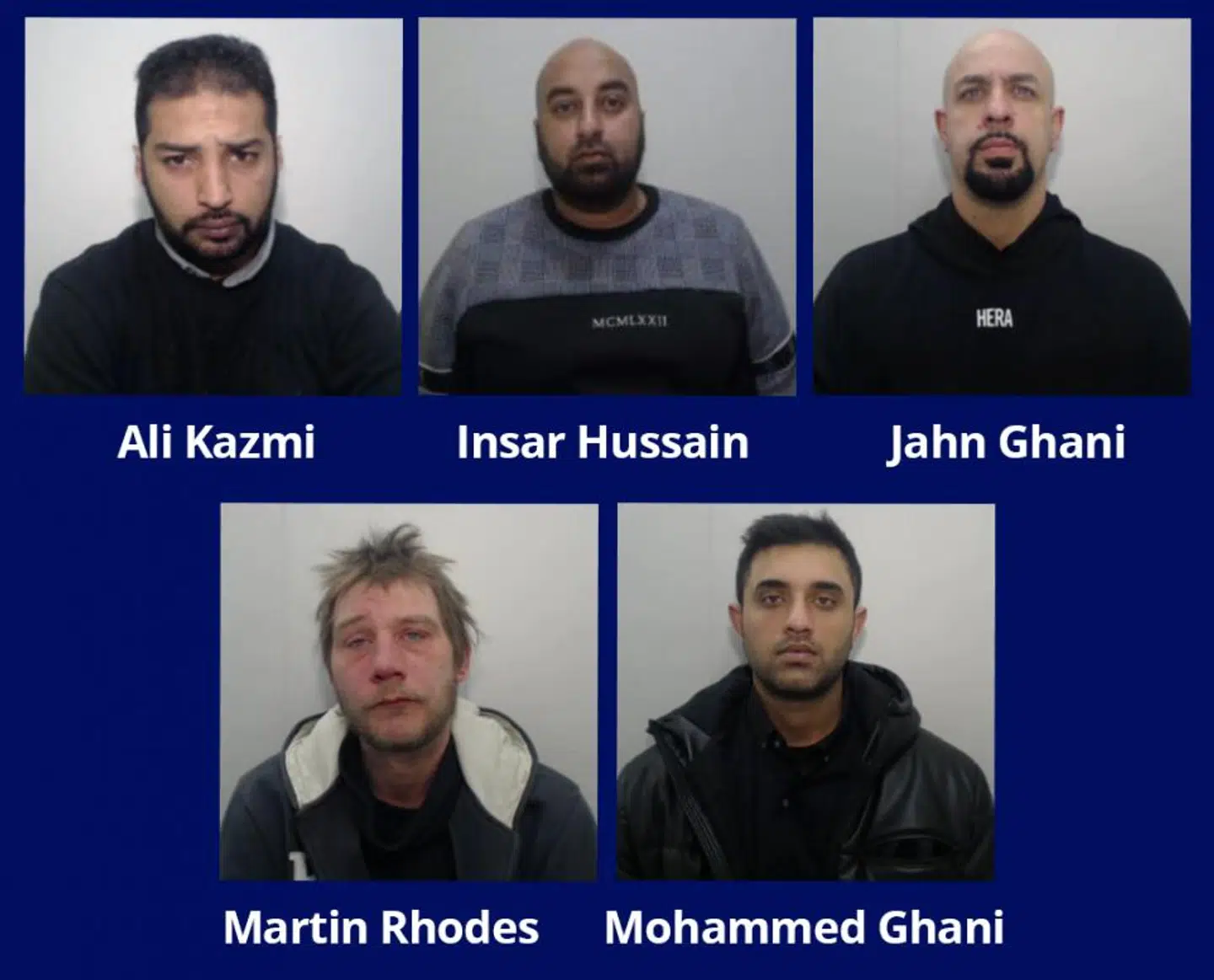 Disse fem medlemmer af groomingnetværket i Rochdale blev dømt til sammenlagt 70 års fængsel i sidste uge.