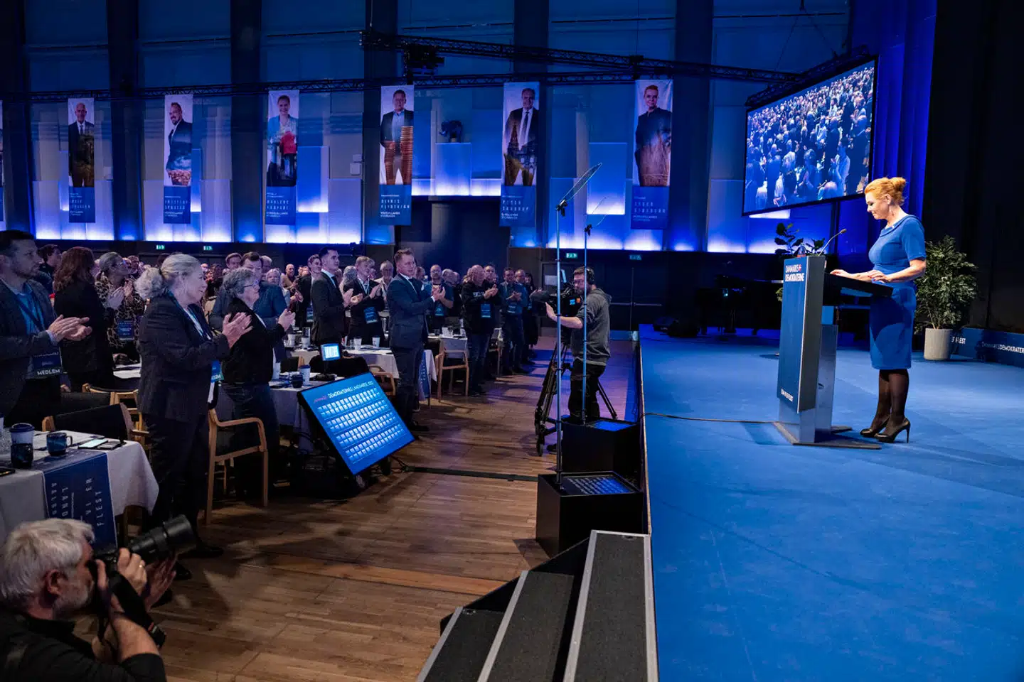 Partiformand Inger Støjberg ved Danmarksdemokraternes Landsmøde i Aalborg Kongres & Kultur Center. Foto: Henning Bagger, Scanpix