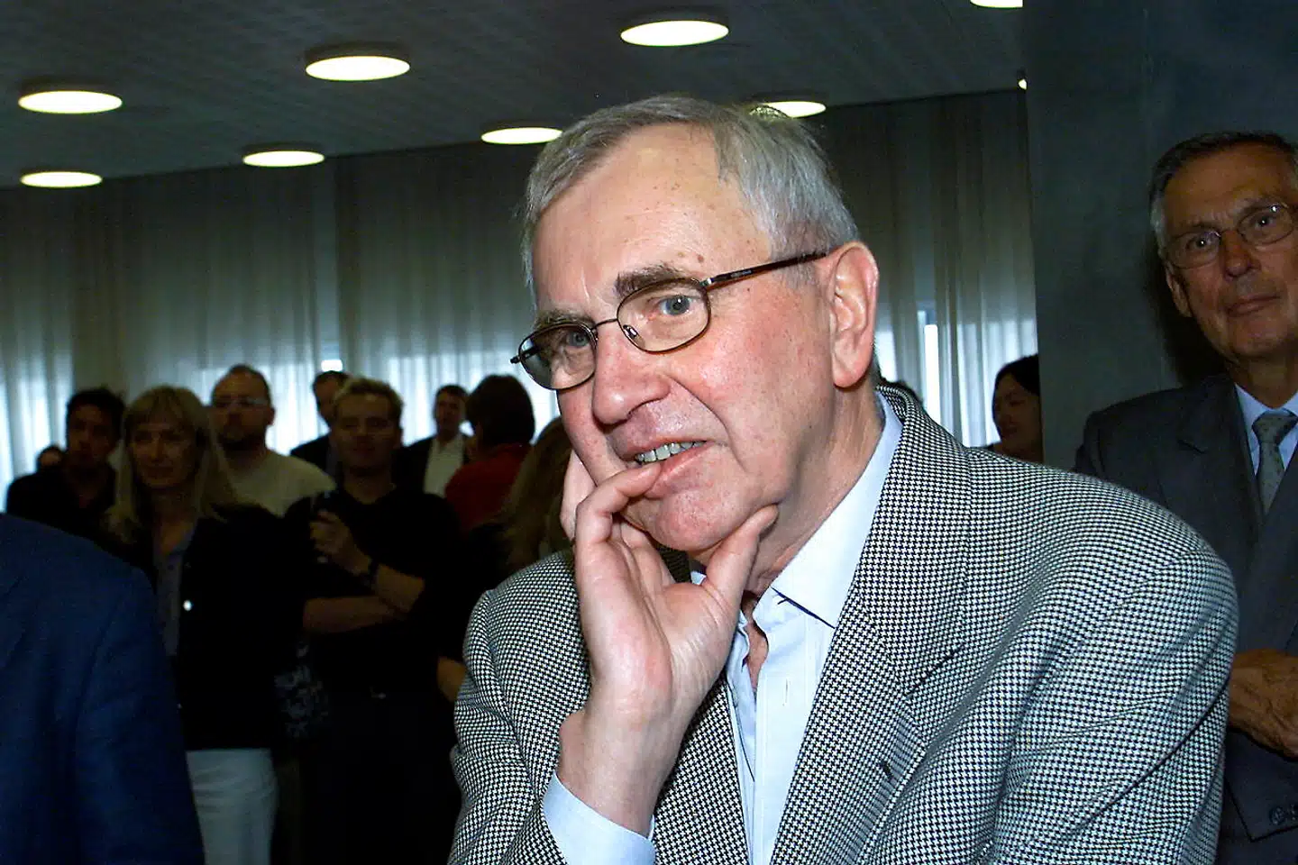 Erik Bistrup fotograferet under sin afskedsreception på B.T.