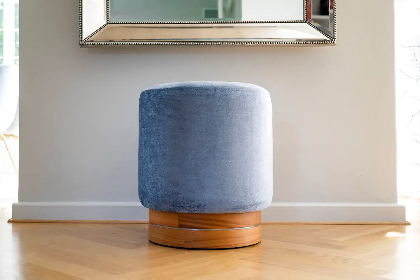 Christina Arnoldi har selv designet den puf, der også kan fungere som bord, skammel eller blot pynt.