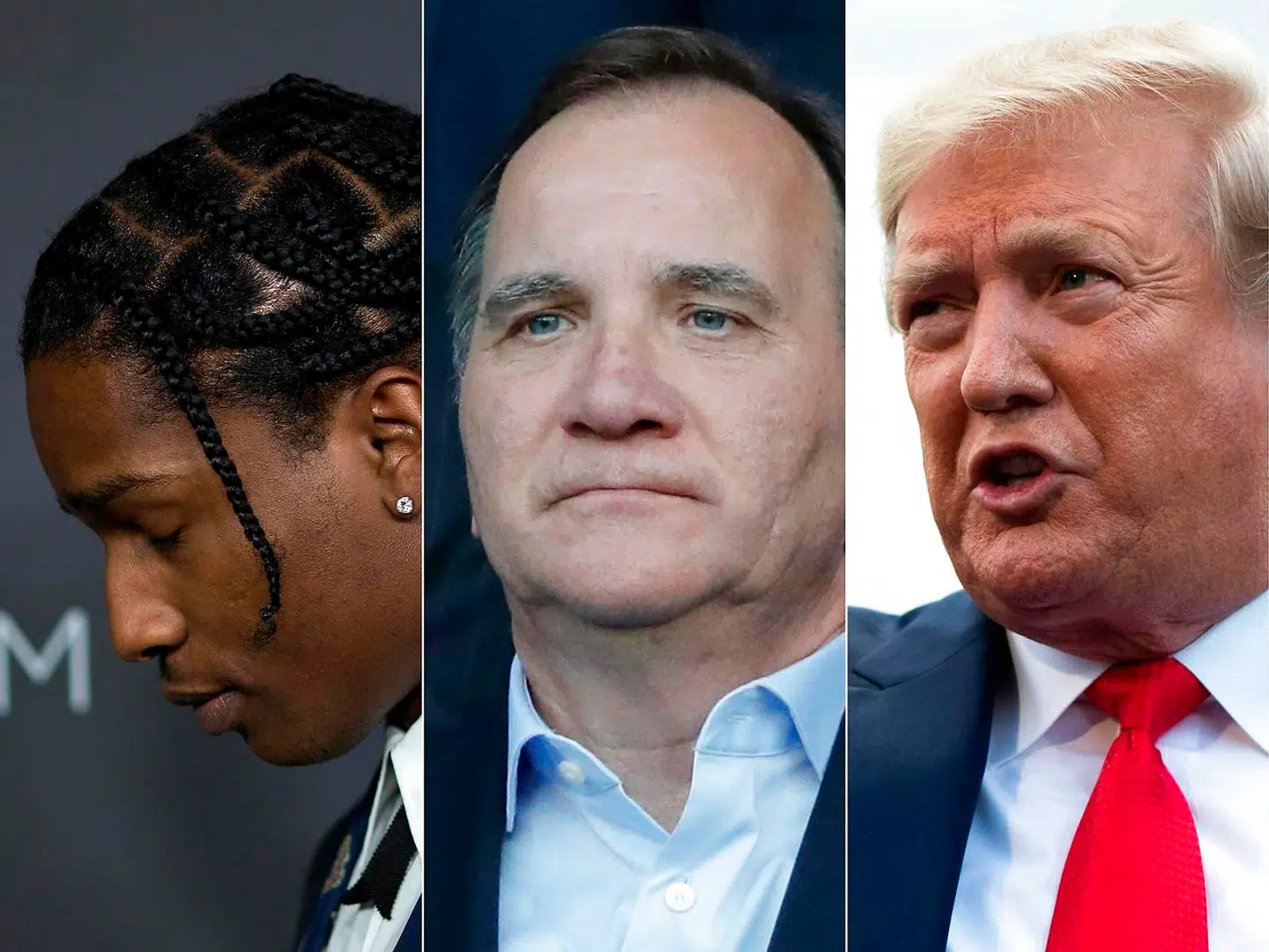 »Som det er ofte er tilfældet med Trump er det fristende at se hans udfald mod Sverige og hans støtte til en rapstjerne som et stykke letfordøjeligt reality-TV. Men der er langt mere på spil, når Trump lægger pres på den svenske regering for at blande sig i anklagemyndighedens affærer.« (Photos by AFP). (Foto: DAVID MCNEW, THOMAS SAMSON, ROBERTO SCHMIDT/Ritzau Scanpix)