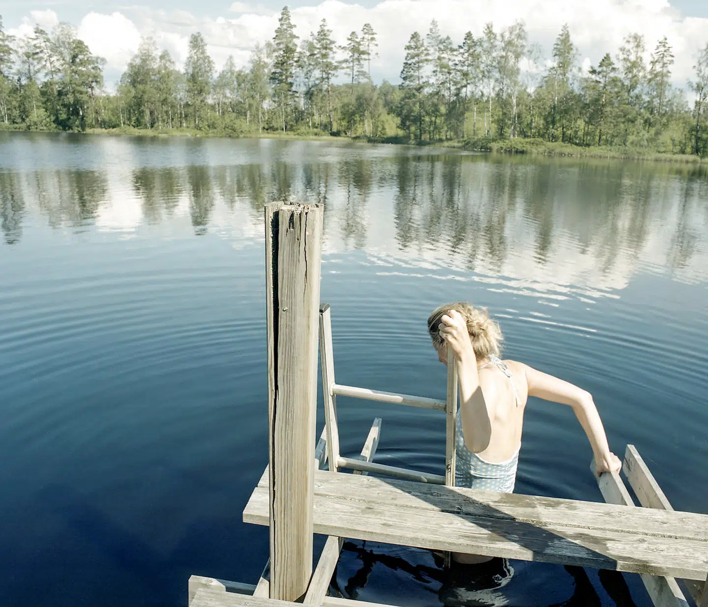 Det var rig mulighed for svømmeture i skovsøen i løbet af weekenden, der bød på høj sol og varme temperaturer.