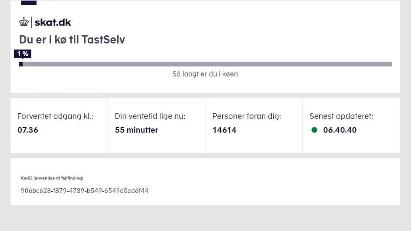 Køen er lang tirsdag morgen.