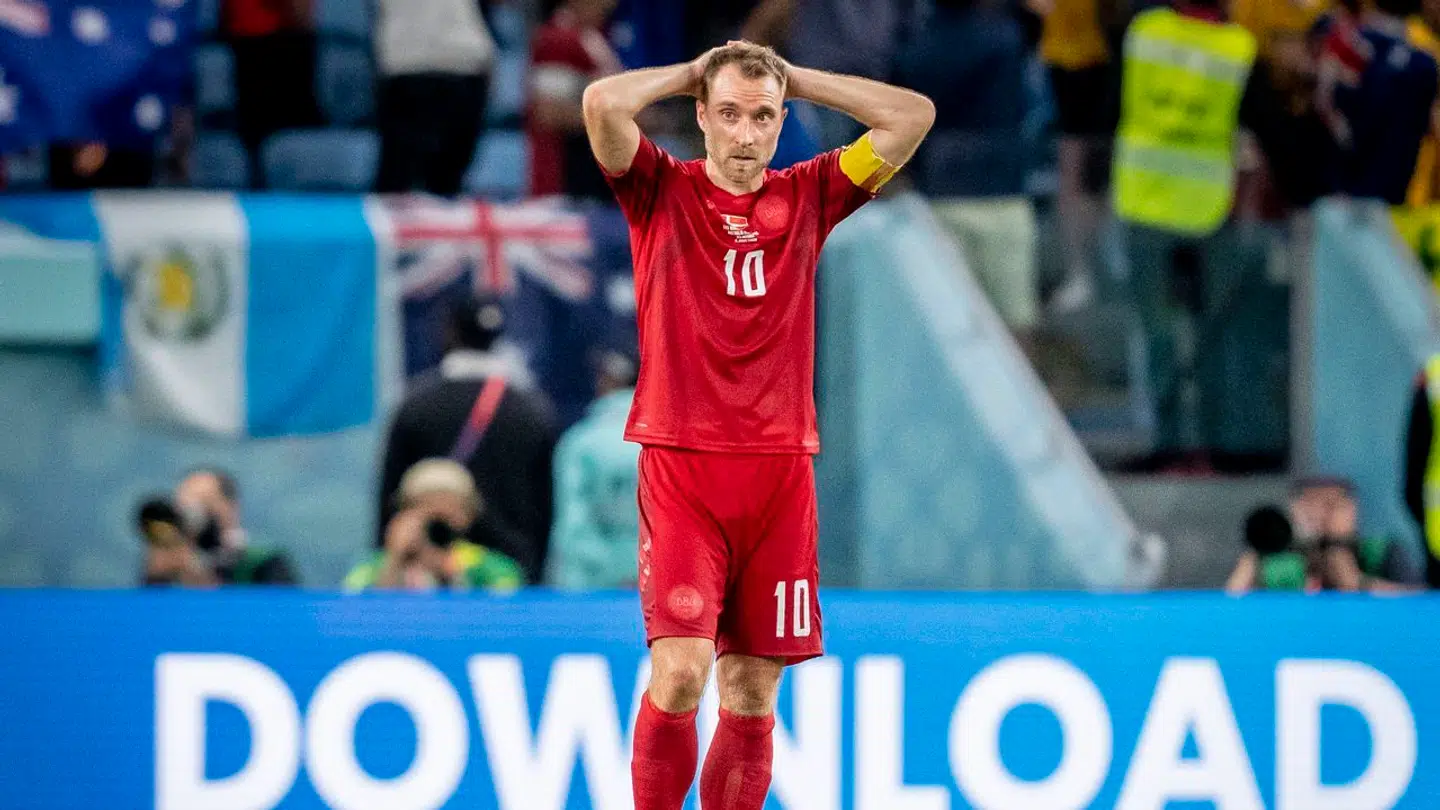 Christian Eriksen efter gruppekampen i gruppe D mellem Australien og Danmark på Al Janoub Stadium i Doha i Qatar, onsdag den 30. november 2022. (Foto: Mads Claus Rasmussen/Ritzau Scanpix)
