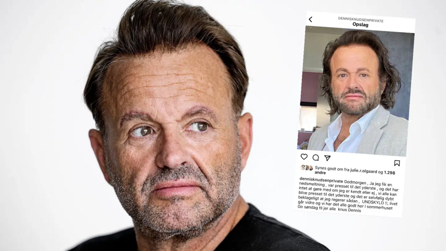 Dennis Knudsen undskyldte på Instagram for sin opførsel ved fredagens sidste Molslinjen-afgang fra Aarhus. Foto: Scanpix & Instagram