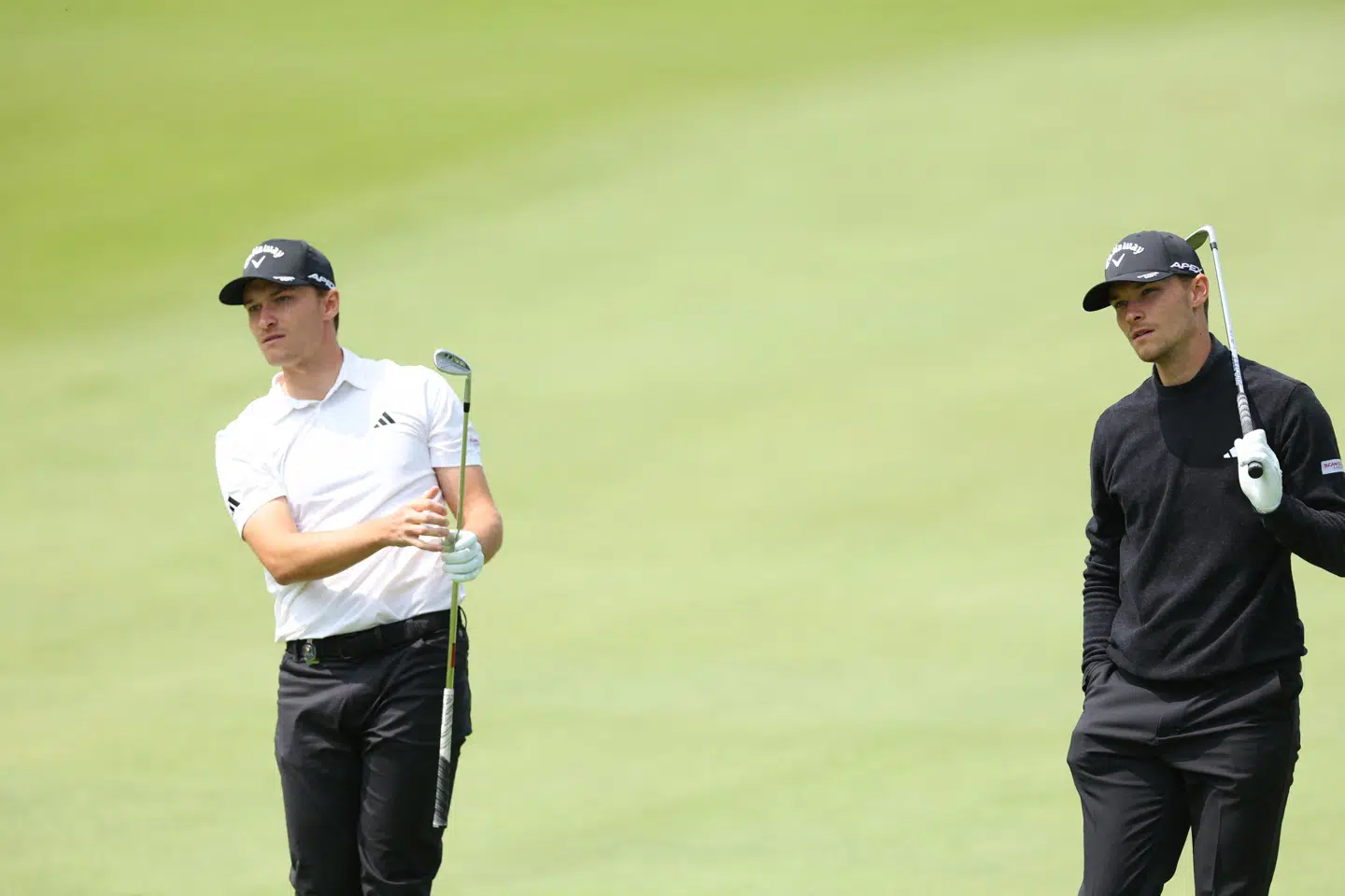 Rasmus Højgaard (til venstre) jagter et kort til PGA Tour næste år, mens Nicolai Højgaard øjner sejren i DP World Tours sæsonfinale. (Arkivfoto).