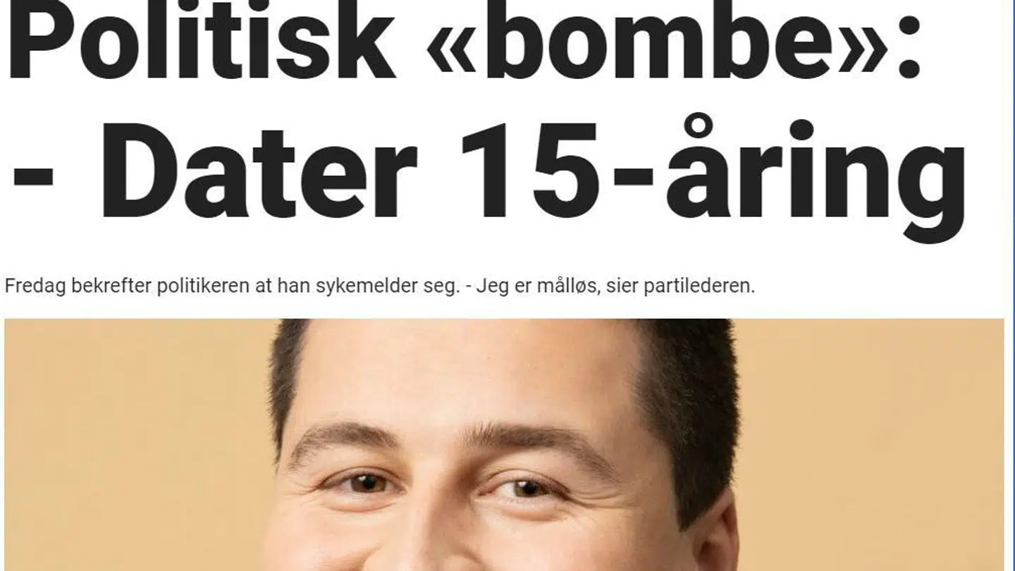 Dagbladet i Norge skriver om den danske politiker Mike Villa Fonseca, der er sammen med en 15-årig pige.