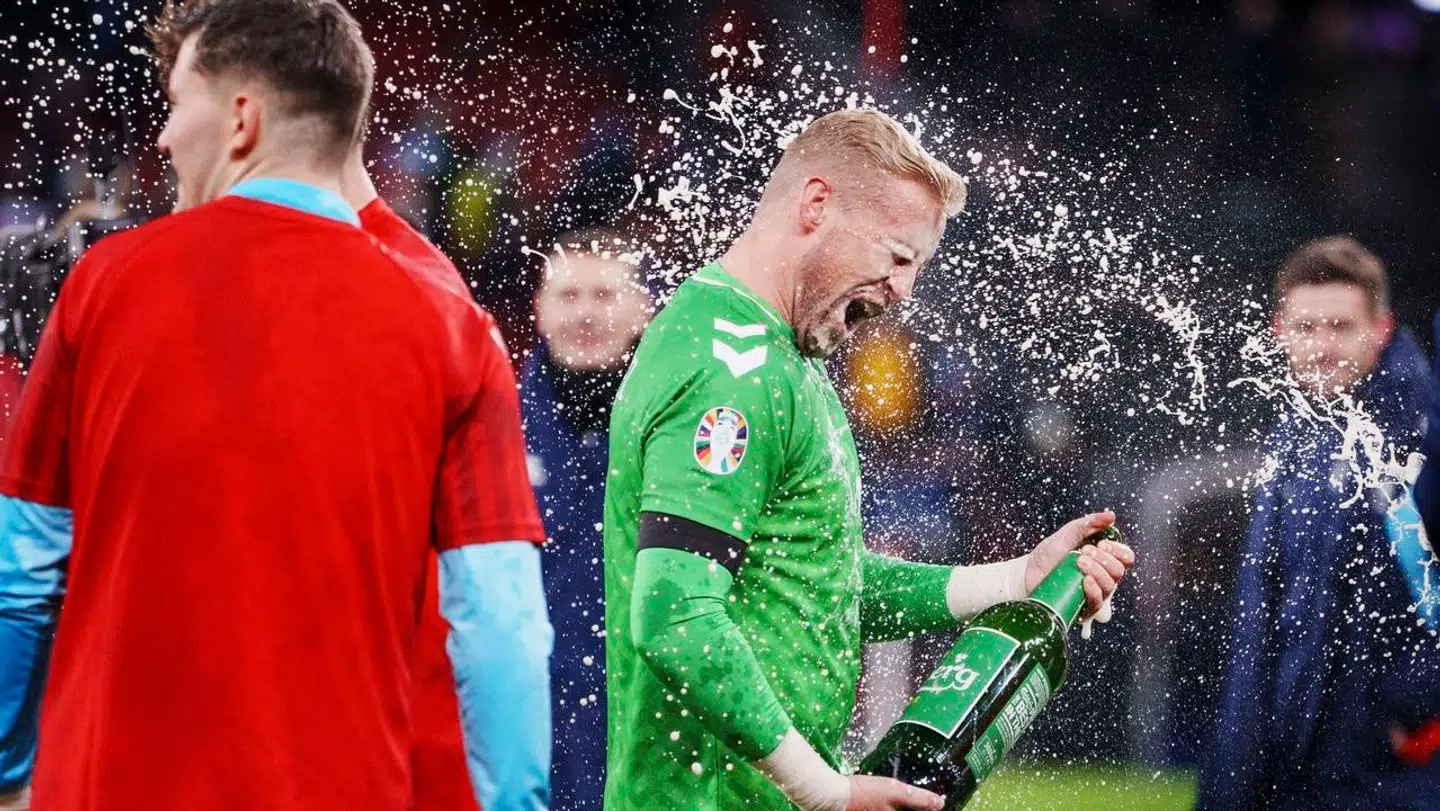 Kasper Schmeichel kunne fejre EM-kvalfikationen fredag aften.