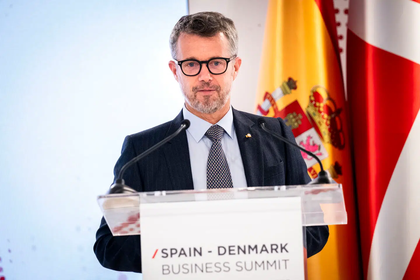 Kronprins Frederik under det spanske kongepars besøg i starten af november.