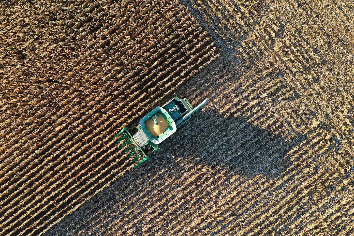 Her ses en af Deere & Cos landbrugsmaskiner