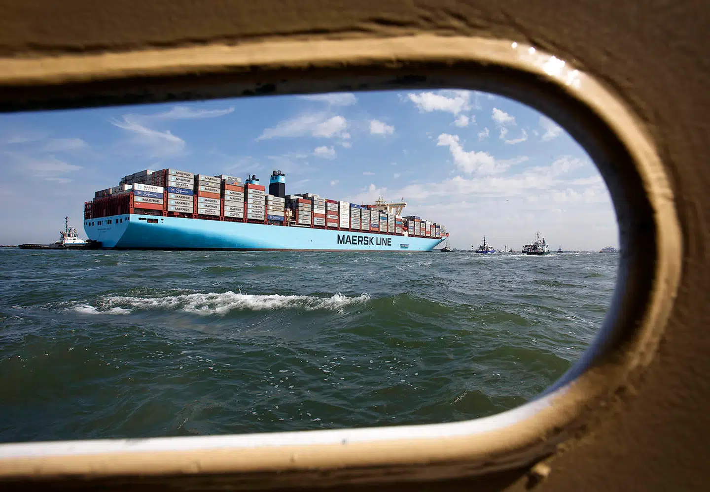 Mærsk containerskib ved Rotterdam. Foto: Michael Kooren/Ritzau Scanpix