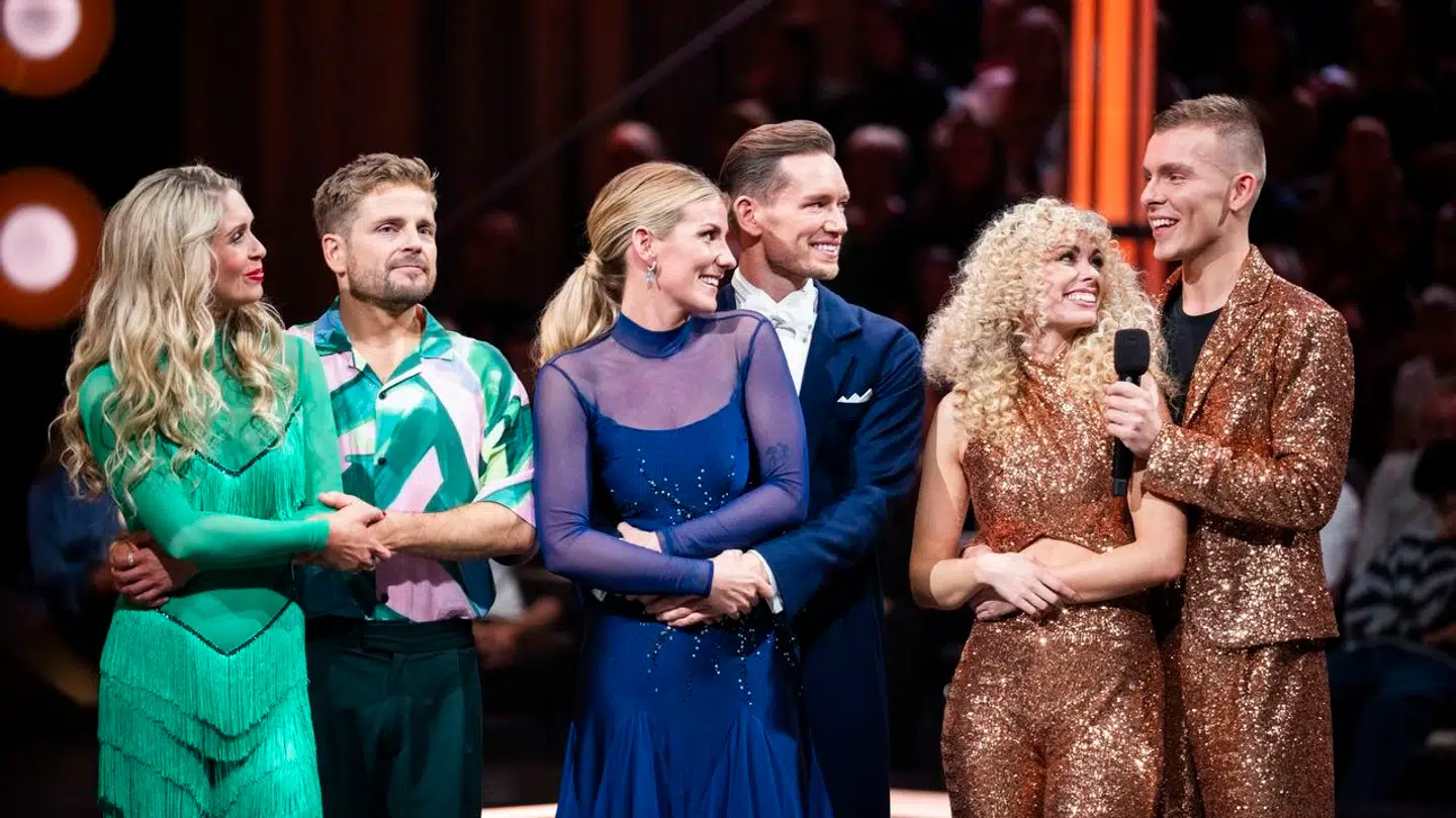 Finale parrene som går videre til finalen i Horsens fra Vild med dans semifinalen på TV2, lørdag den 18. november 2023. (Foto: Martin Sylvest/Ritzau Scanpix 2023)