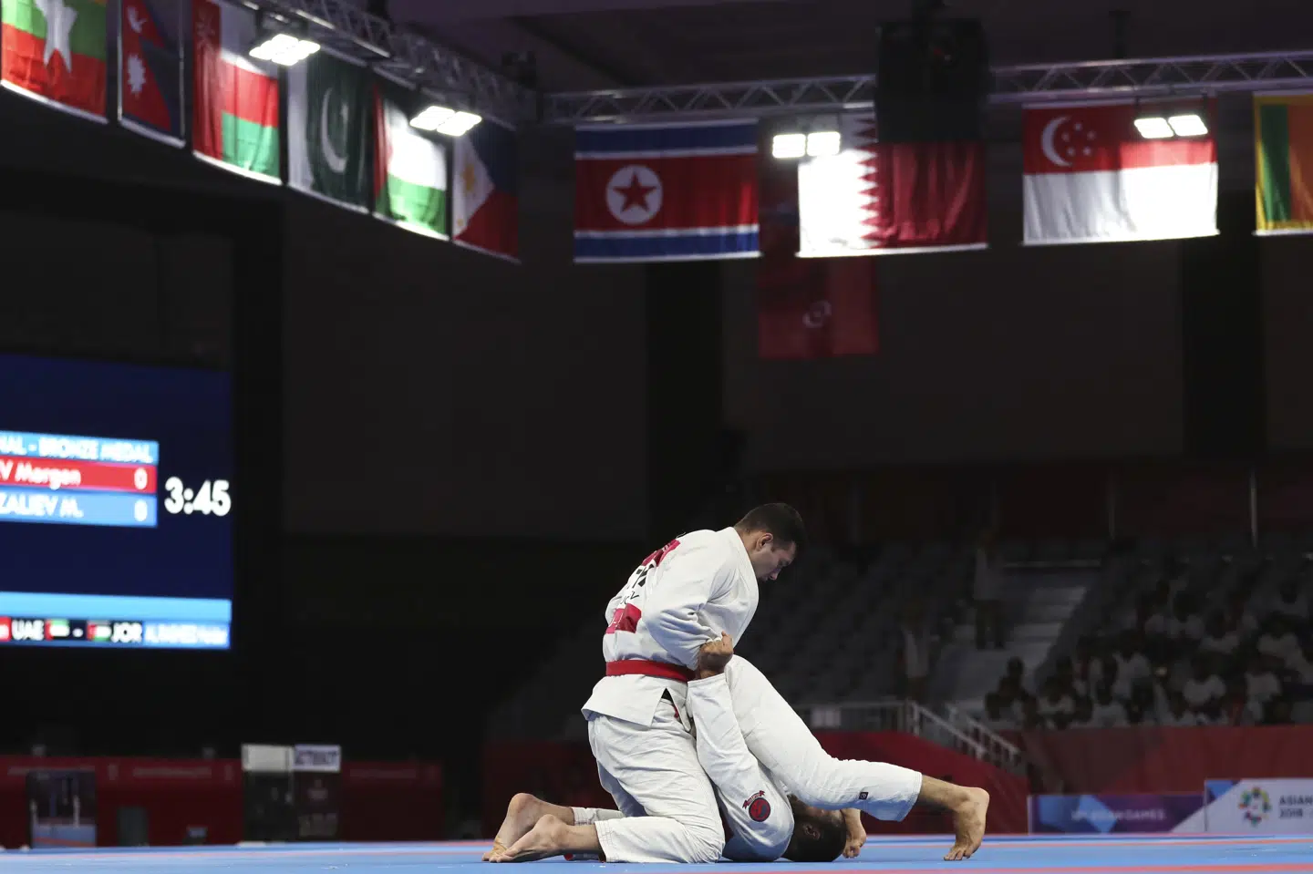 Ju-jitsu er ikke på OL-programmet, men er med ved World Games, der er OL for mindre sportsgrene. Billedet er hentet fra et tidligere World Games. (Arkivfoto).
