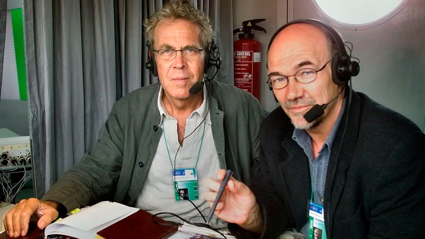 Jørgen Leth og Jørn Mader ved Tour de France i 1999.