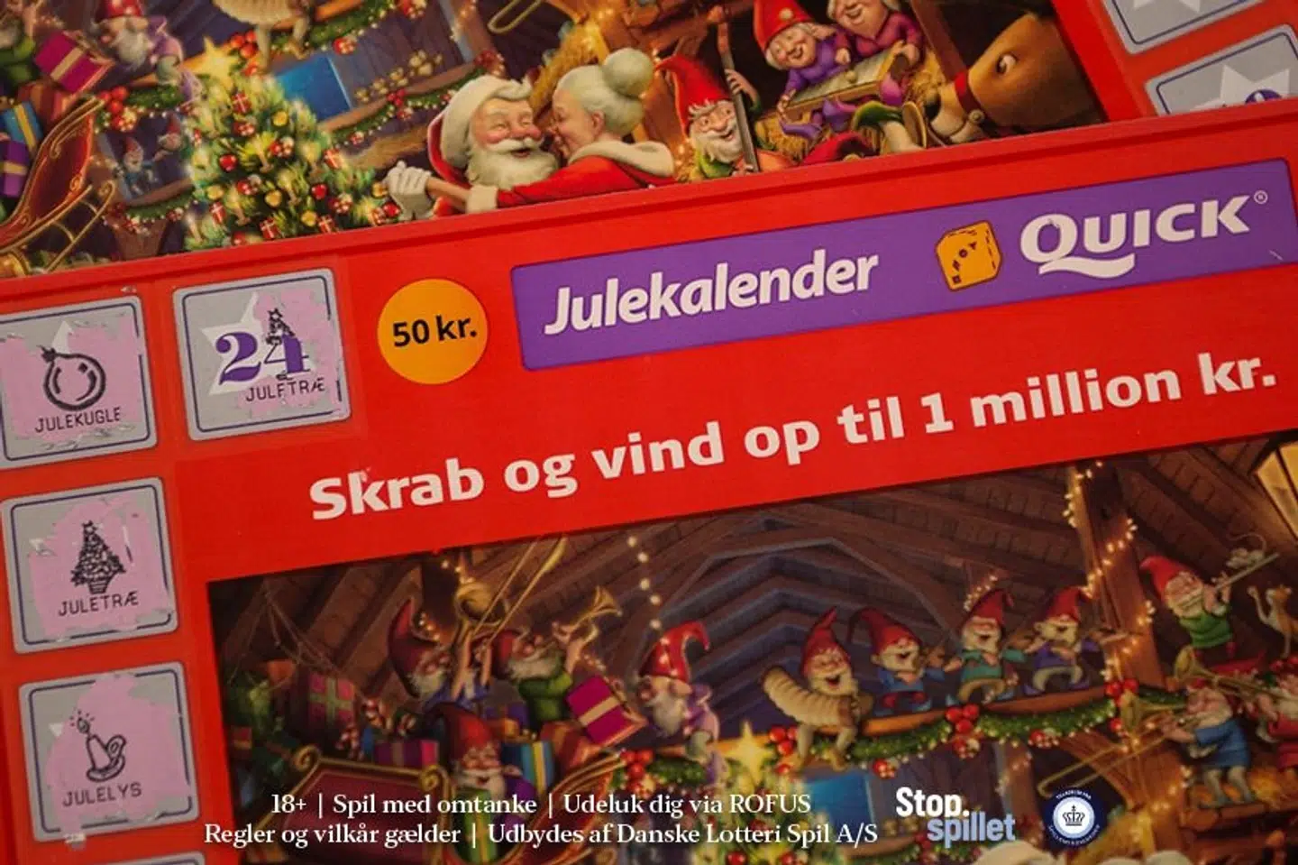 En ny undersøgelse fra analyseinstituttet YouGov viser, at 45 procent af danskerne skraber alle felterne på Quicks juleskrabekalender før 24. december.