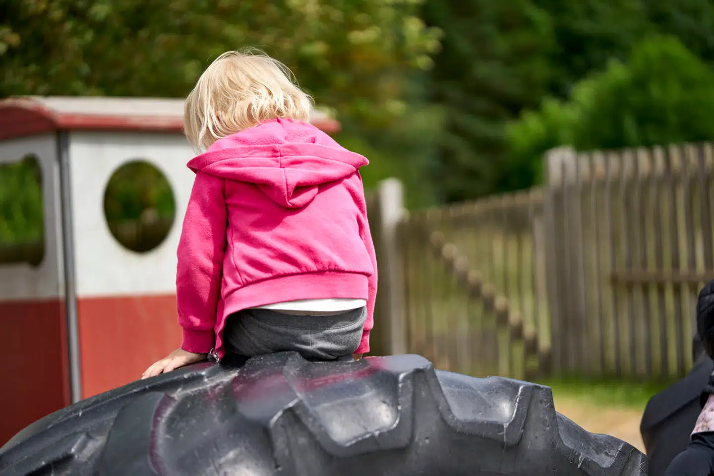 Barn på legeplads. Børnehave i Kalundborg 22 juni 2021