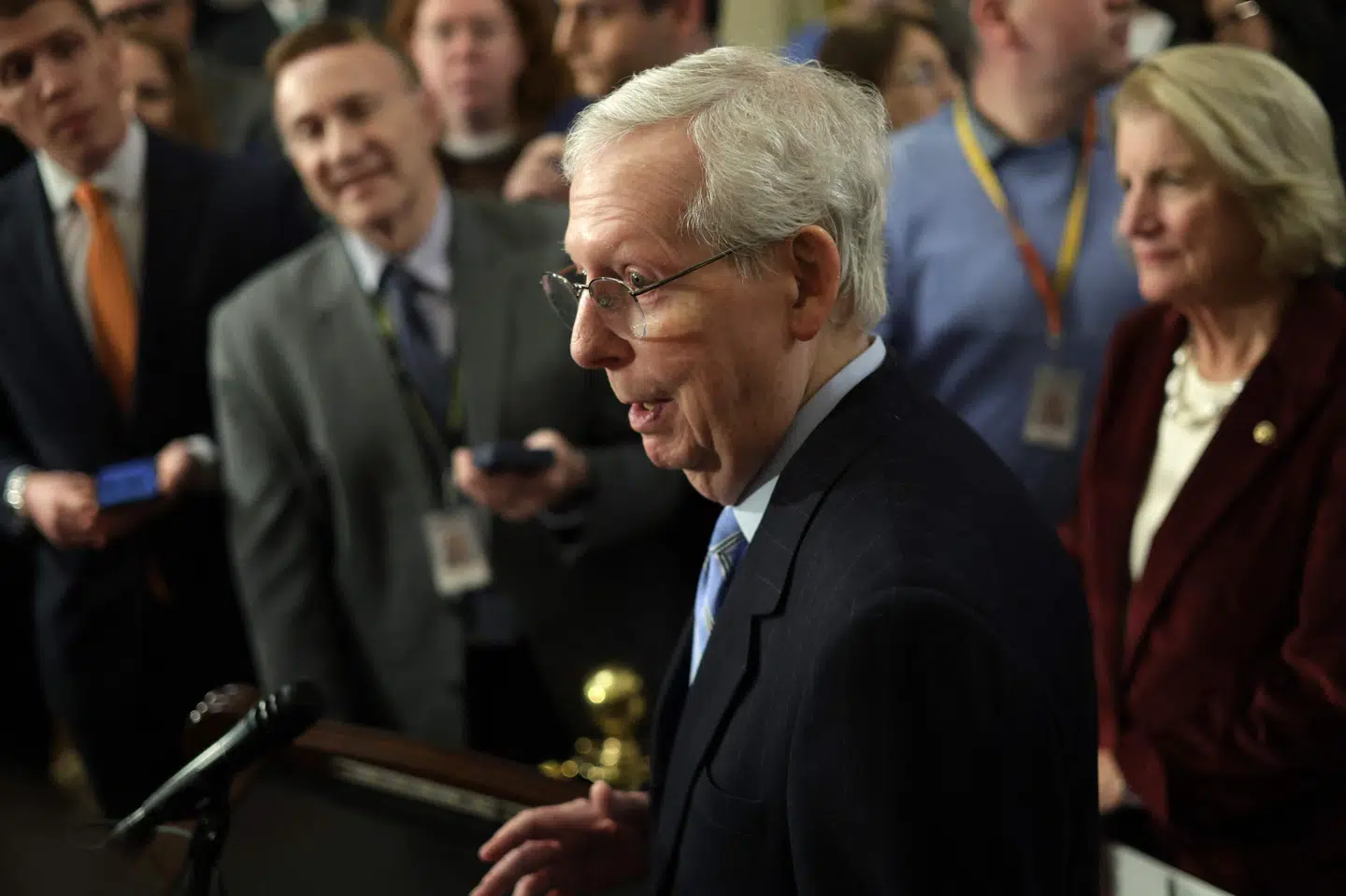Mitch McConnell, der leder republikanerne i Senatet, siger, at republikanerne med onsdagens afstemning viser, at de mener, hvad de siger. (Arkivfoto).