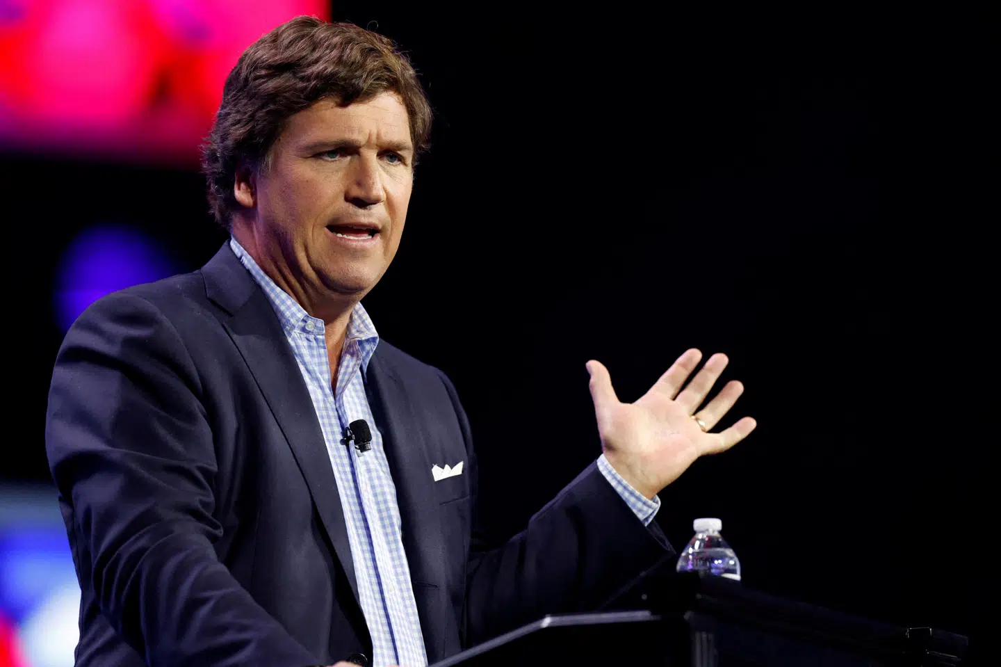 Tucker Carlson omfavnede i det populære program "Tucker Carlson Tonight" konservative mærkesager. (Arkivfoto).