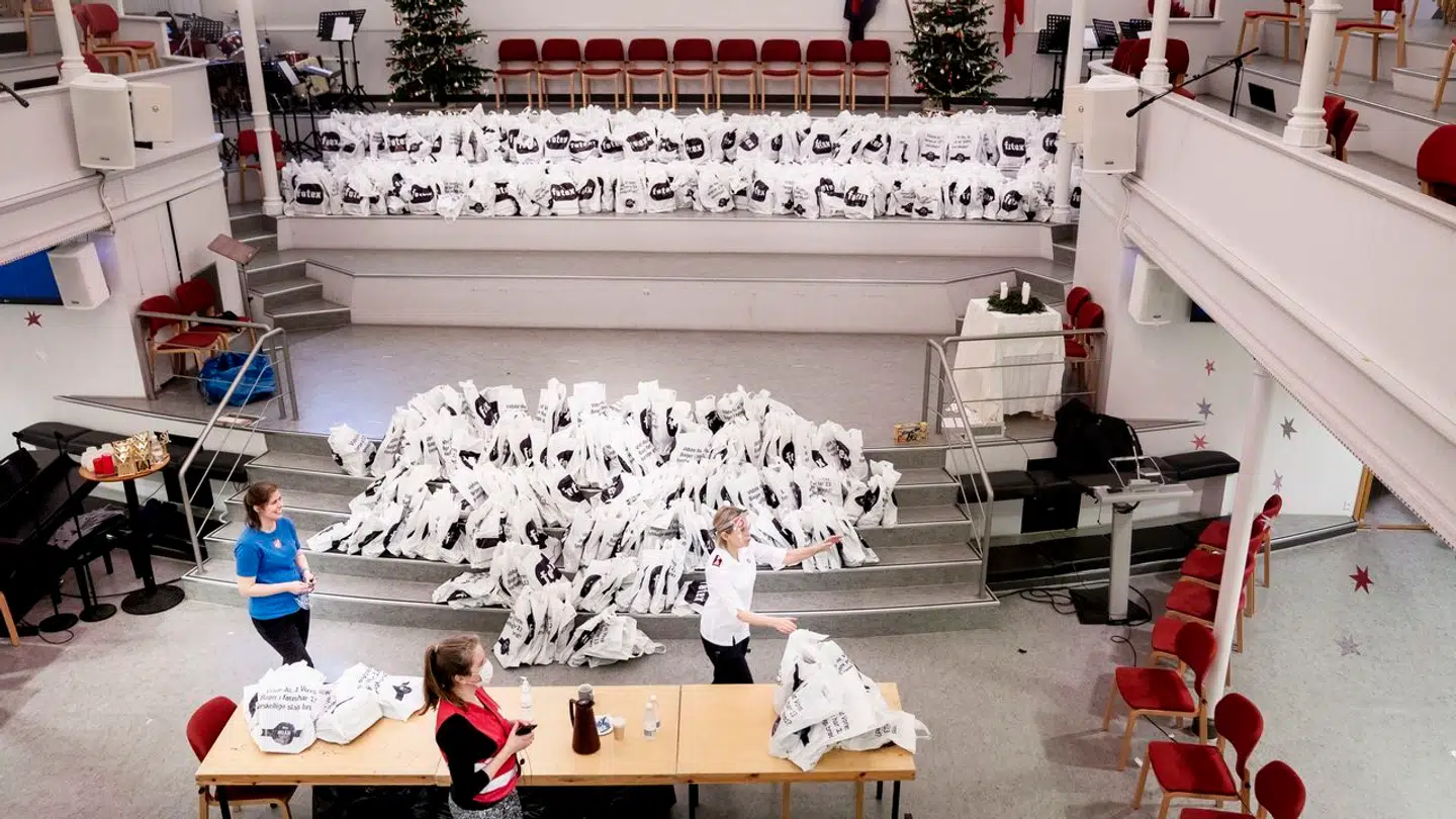 Frelsens Hær uddelte julehjælp på Frederiksberg, onsdag den 16. december 2020.