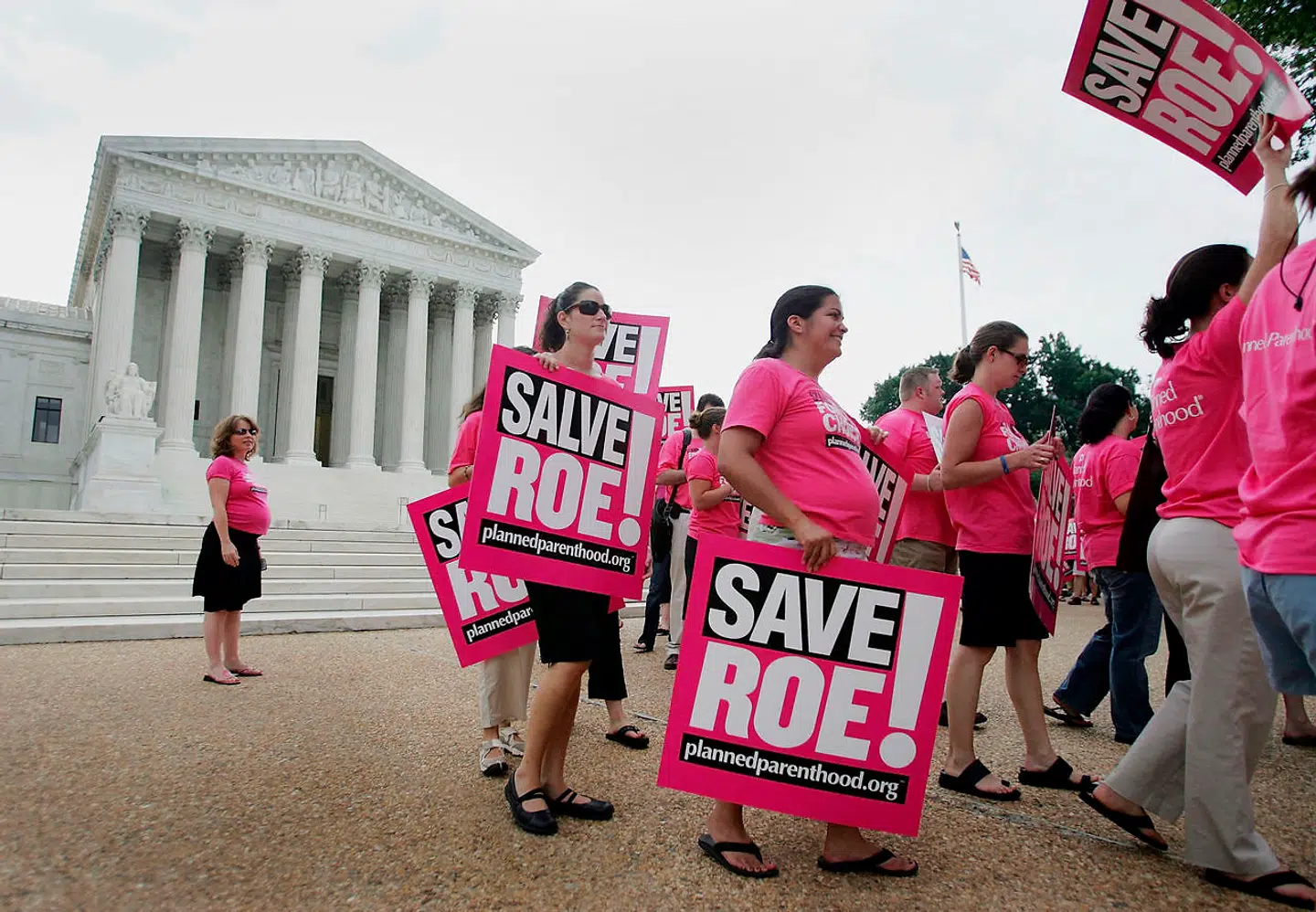 Tilhængere af abort demonsterer uden for Højesteret i Washington D.C. Foto: Joe Raedle/Getty Images/AFP