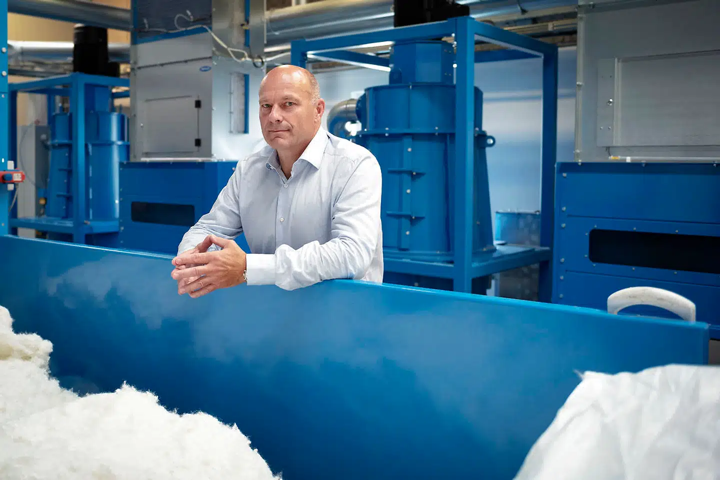 Adam Foss er ejer og direktør af virksomheden Fossflakes, der producerer puder af kunstig sne. Han mener ikke, at en længere afdragsordning på arveafgiftsbetalingen er løsningen på en hårdere beskatning. Arkivoto: Bo Amstrup