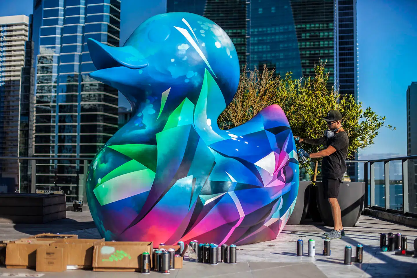 Philippe Starcks kendte andeskulptur, som er blevet et symbol for hotelkæden SLS verden over. Mikael Brandrup udsmykkede den i forbindelse med et soloshow under Miami Art Basel 2017. Udstillingen blev afholdt i samarbejde med velgørenhedsorganisationen Lonely Whale med skuespilleren Adrian Grenier i front. Alt overskud gik til deres arbejde med at stoppe plastickforurening i verdenshavene.