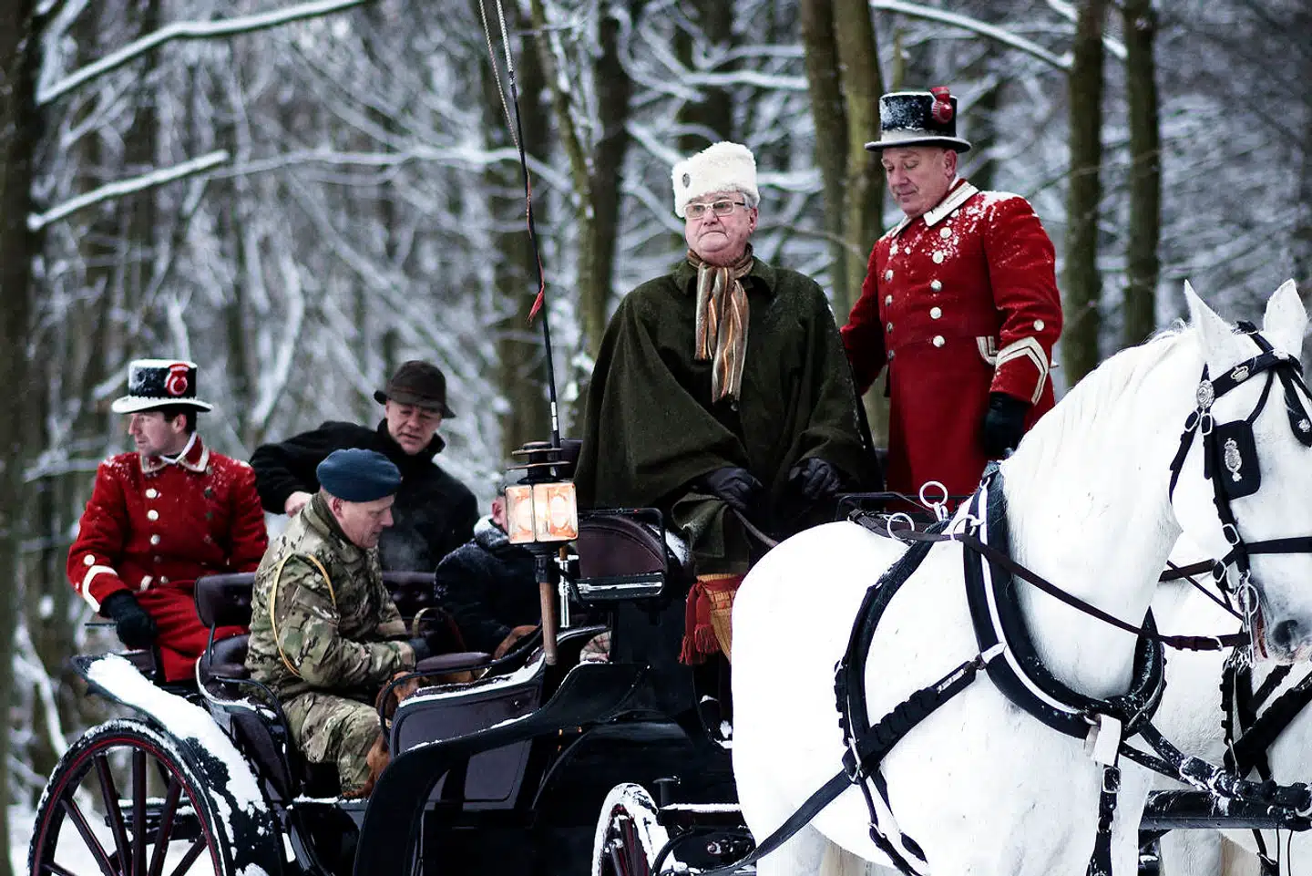 Prins Henrik var også på jagt i jagtvogn i Gribskov i 2016.