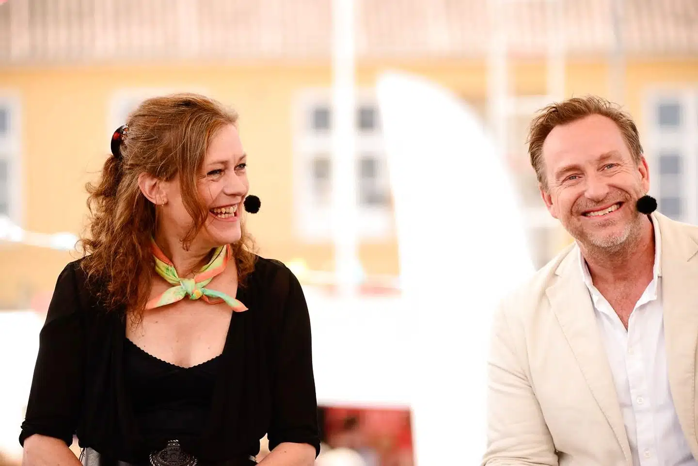 Der kommer ikke en decideret kreativ chef i DR Drama. I stedet bliver det styret af fiktionschef Henriette Marienlund, her fotograferet på Folkemødet med Adam Price.