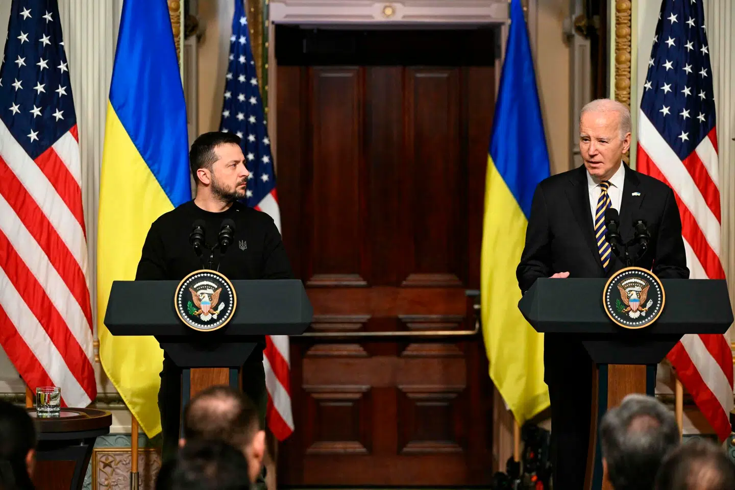 USAs præsident Joe Biden holdt tirsdag aften dansk tid pressemøde med Zelenskyj i Det Hvide Hus.