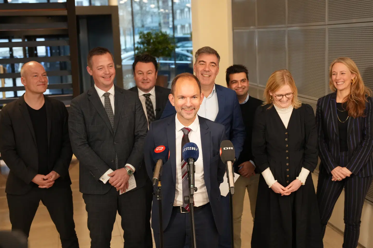 Pressemøde i Skatteministeriet, hvor regeringen præsenterer ny aftale om flyafgift fredag.