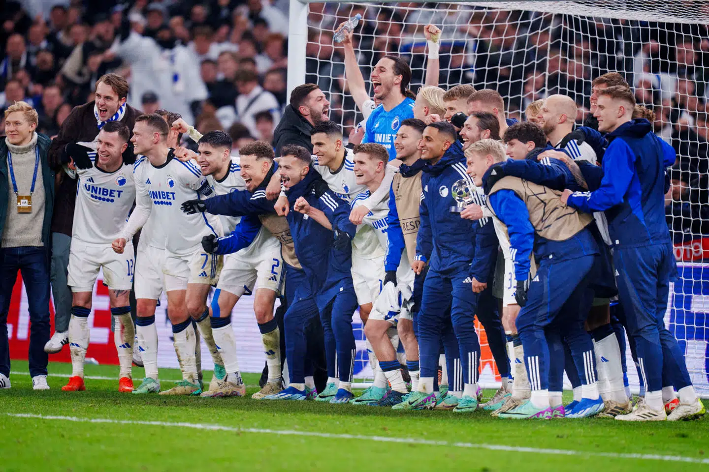 Sådan så det ud, da FC København kunne juble over kvalifikationen til ottendedelsfinalerne i Champions League.