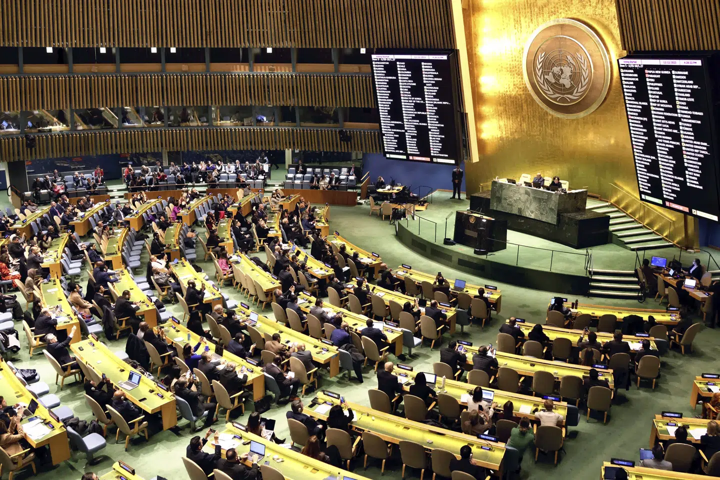 FN's Generalforsamling stemte i tirsdag for en resolution, der opfordrer til en omgående humanitær våbenhvile i Gaza.