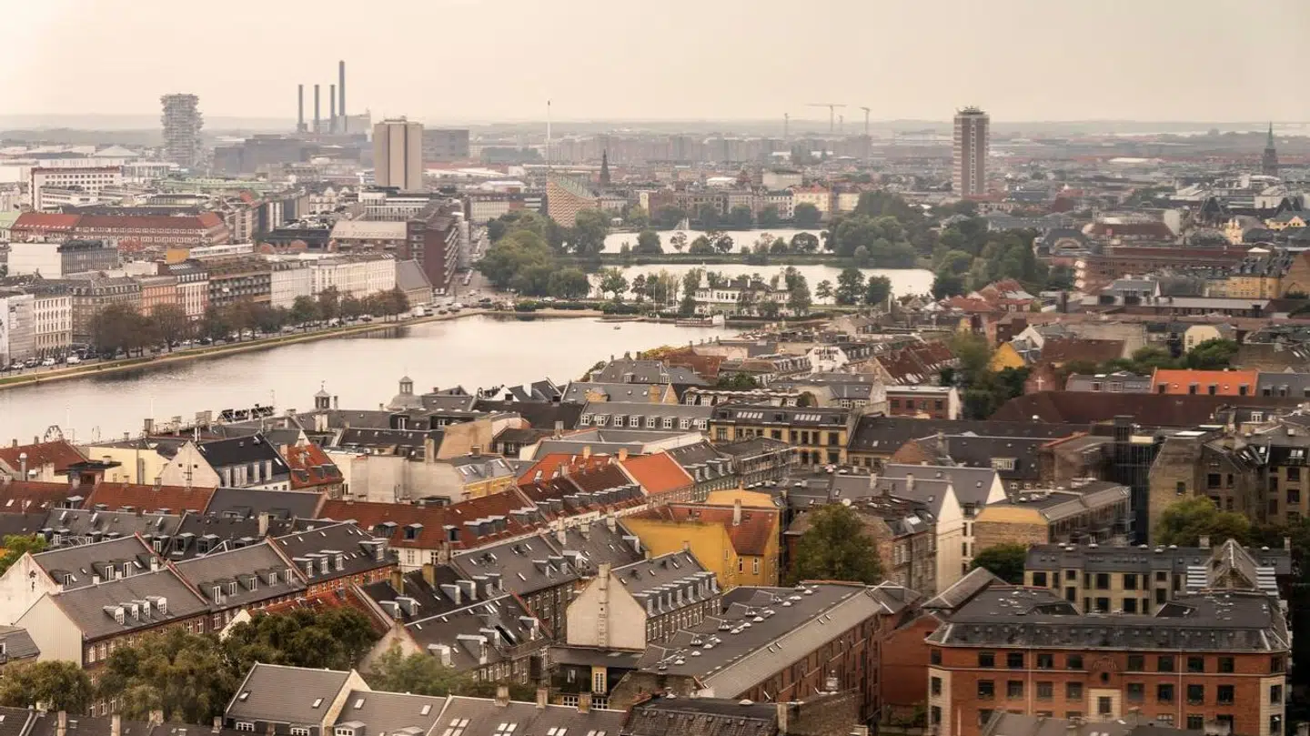 Udsigt over Søerne i København fra Mærsk Tårnet i København, torsdag den 28. september 2023.