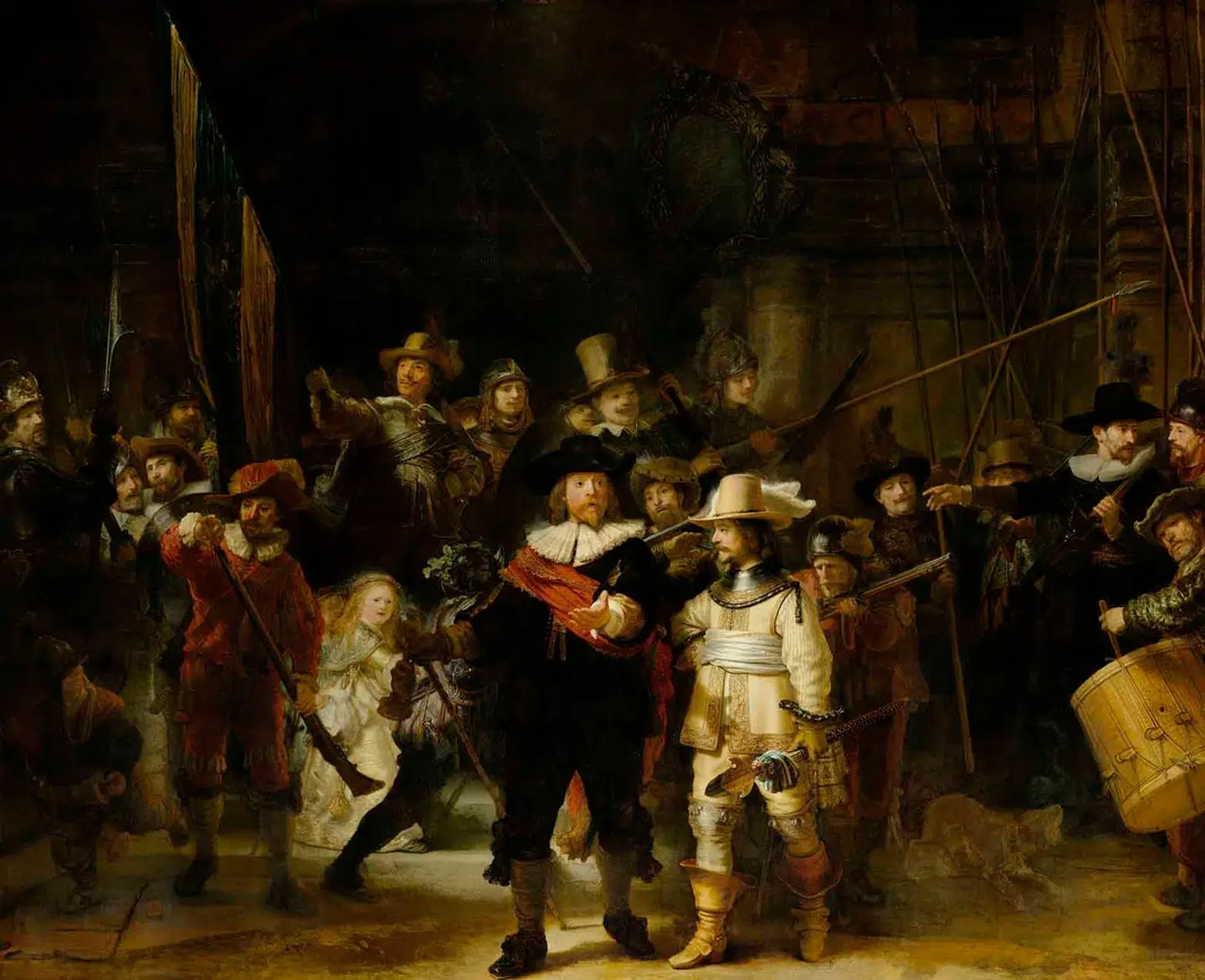 »Nattevagten« af kunstneren Rembrandt i Amsterdam.