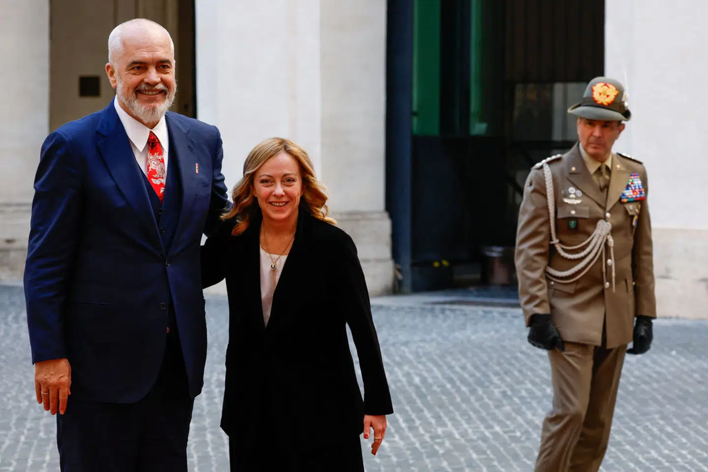 Smilene var brede, da Italiens premierminister Giorgia Meloni og Albaniens ditto Edi Rama mødtes ved Palazzo Chigi i rom 16. december. Arkivfoto: Remo Casilli, Scanpix
