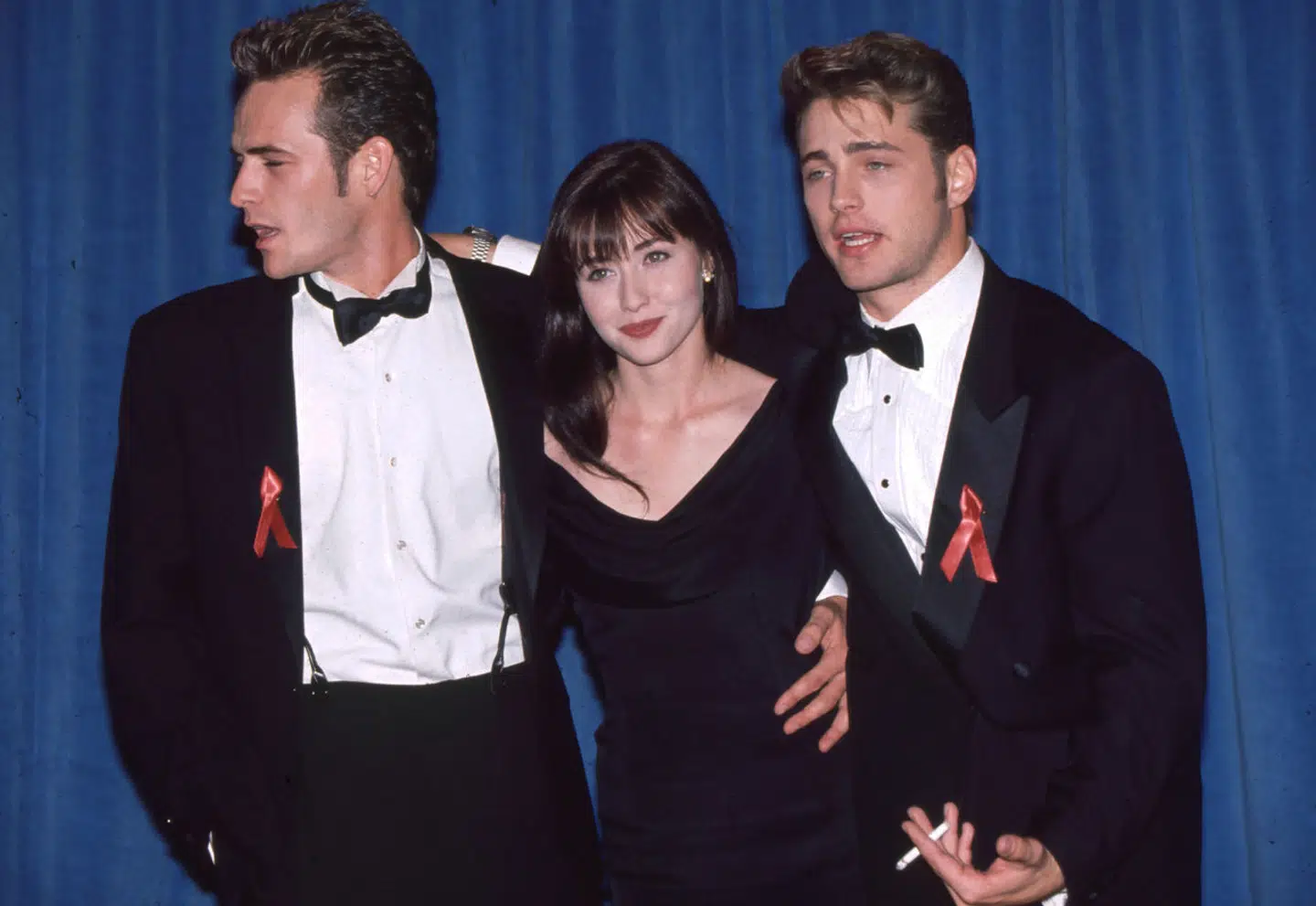 Luke Perry, Shannen Doherty and Jason Priestley