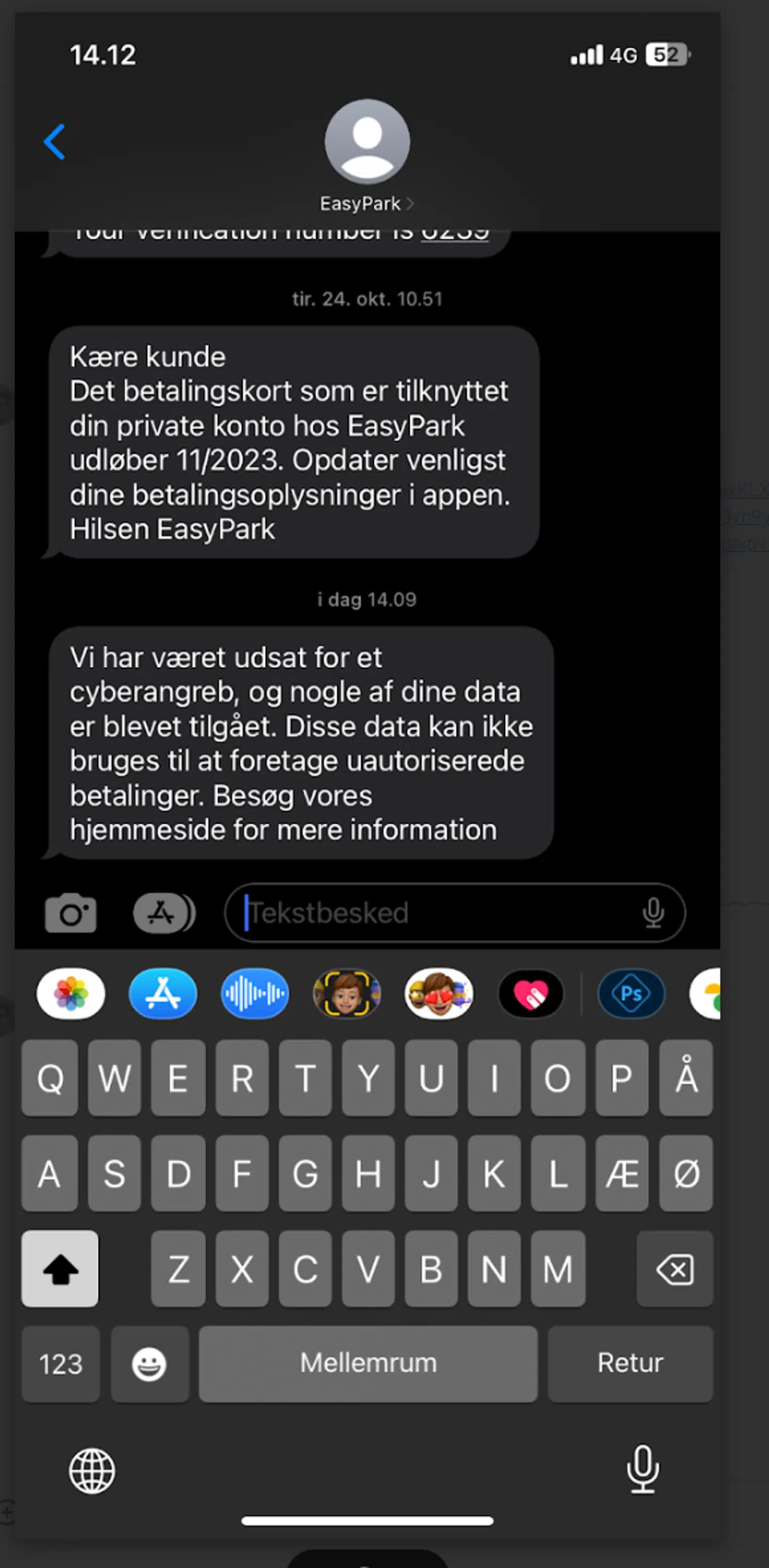 EasyPark har sendt en sms til deres kunder, hvor de informerer om hackerangrebet.