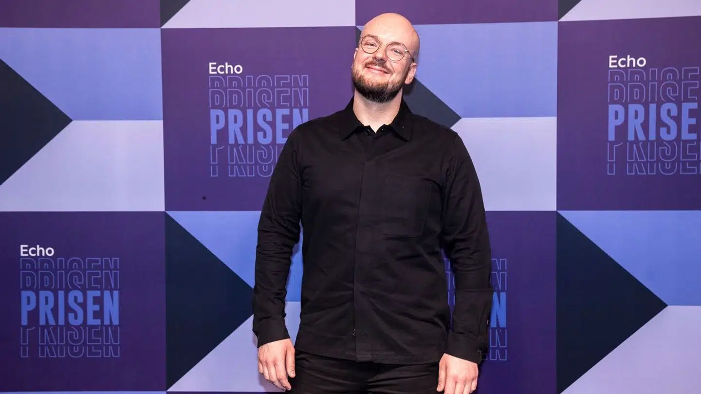 Mathias Helt på den røde løber ved TV2 Echos awardshow EchoPrisen i K.B. Hallen København torsdag den 30. marts 2023.