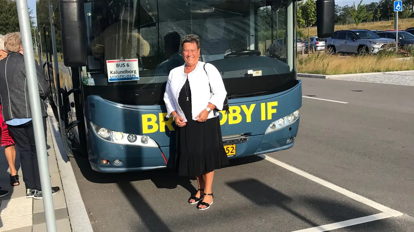 Birthe Pelkonen på vej til seniorfest med Novo Nordisk