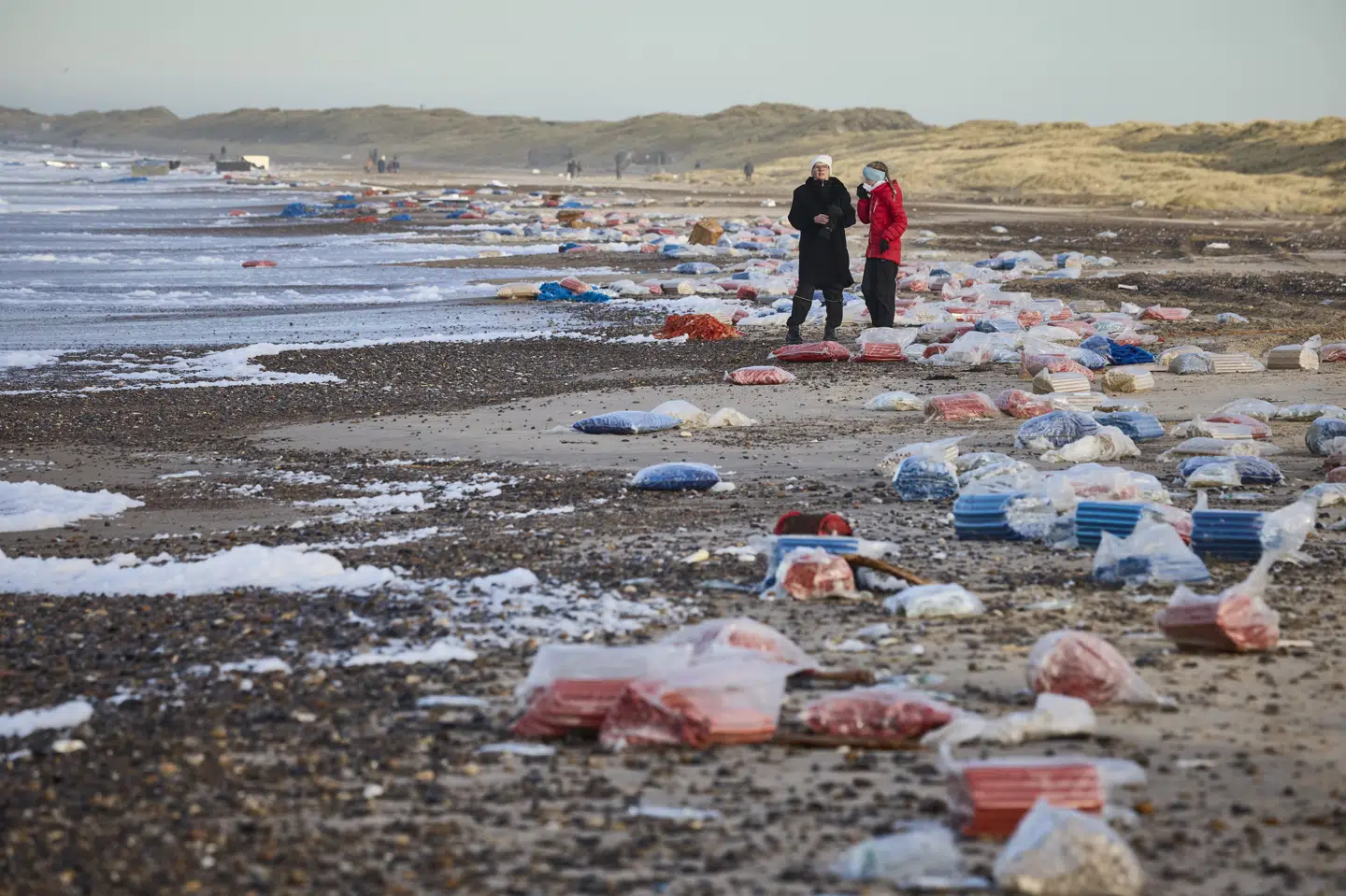 Det knap 400 meter lange containerskib sejlede ud fra vestkysten under stormen Pia, der ramte Danmark torsdag og fredag. Ifølge Mærsk er containerne faldet over bord omkring 30 kilometer ud fra Hanstholm. (Arkivfoto).